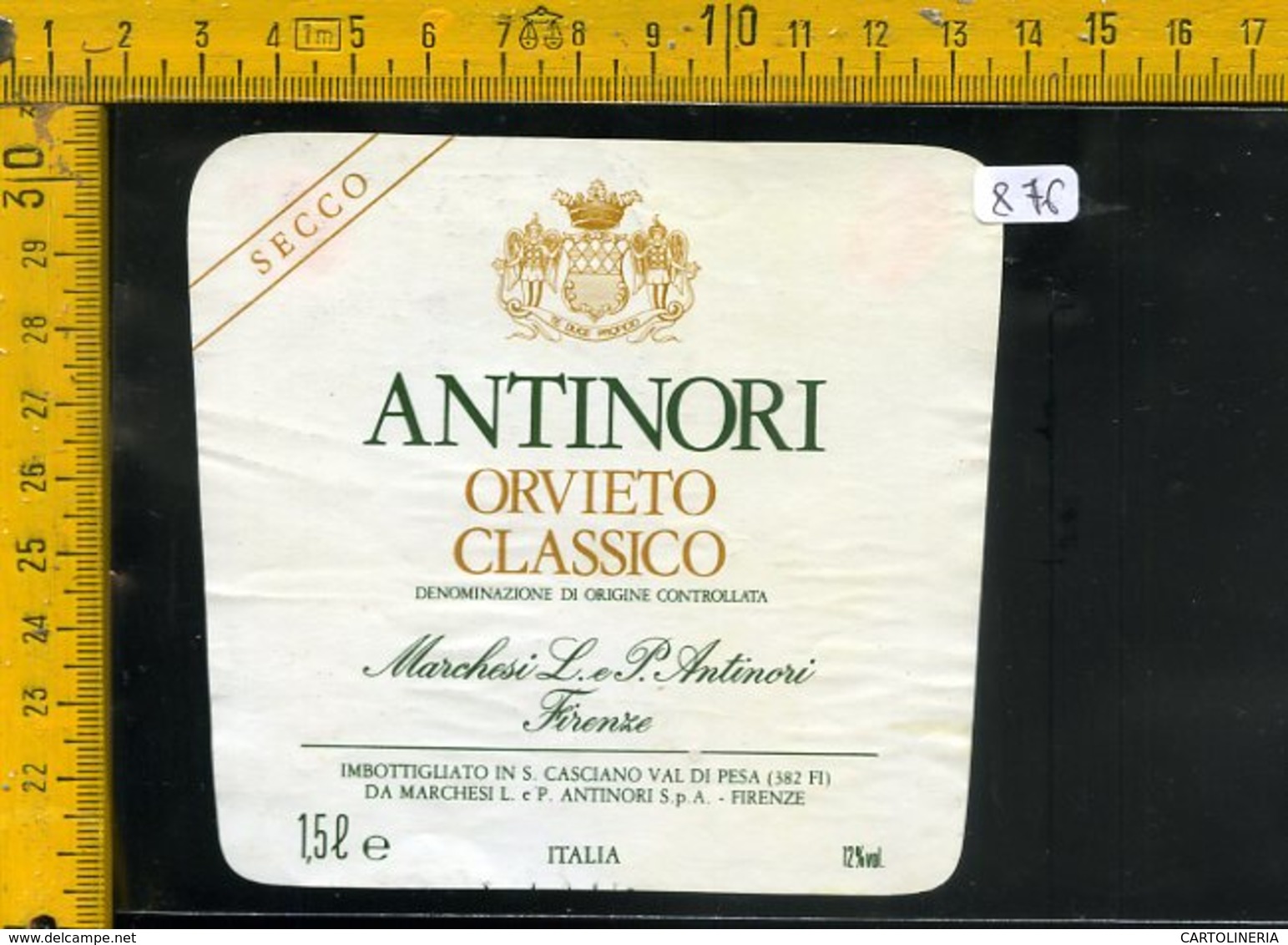 Etichetta Vino Liquore Orvieto Antinori Firenze - Altri & Non Classificati