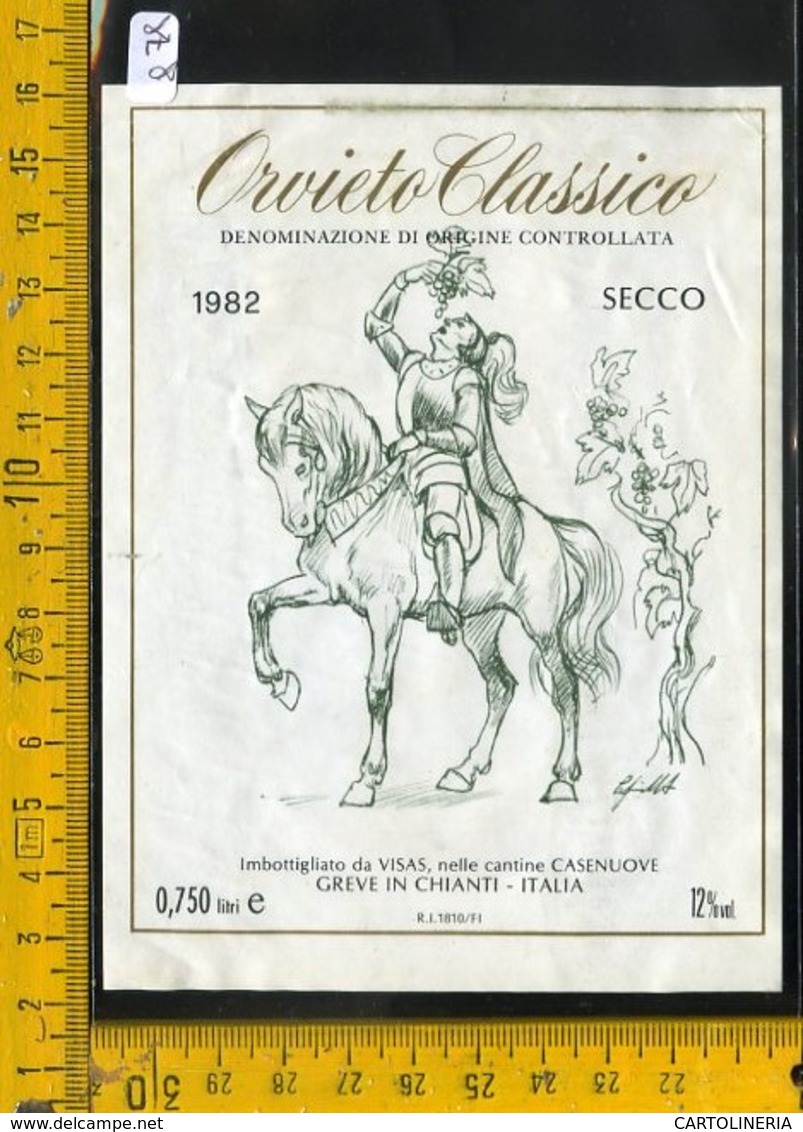 Etichetta Vino Liquore Orvieto 1982 Casenuove Greve In Chianti - Altri & Non Classificati