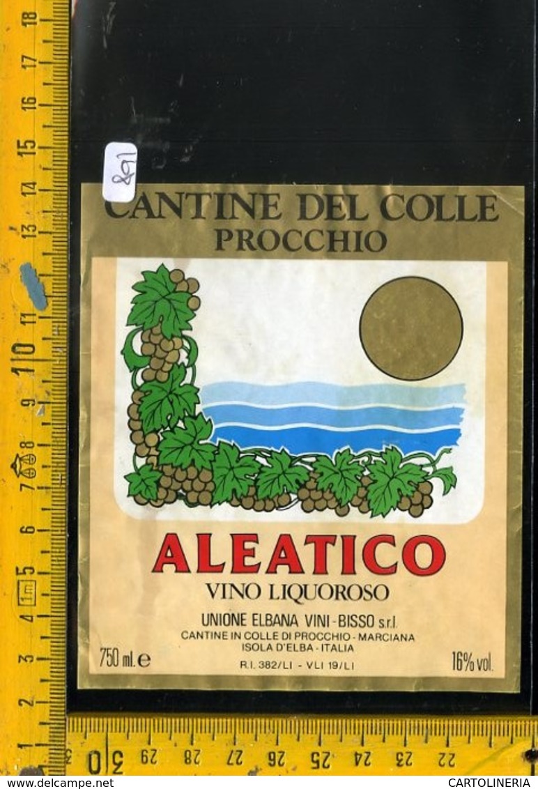 Etichetta Vino Liquore Aleatico Colle Di Procchio Isola D'Elba - Altri & Non Classificati