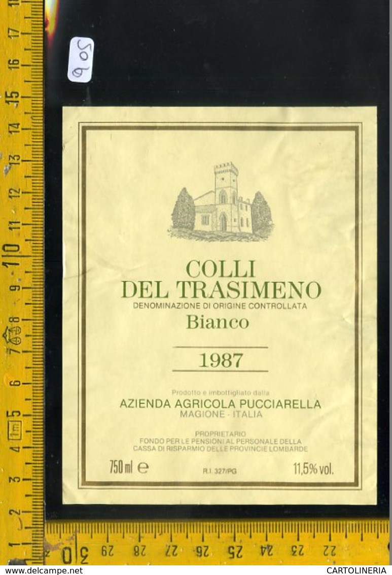 Etichetta Vino Liquore Colli Del Trasimeno 1987 Magione - Altri & Non Classificati