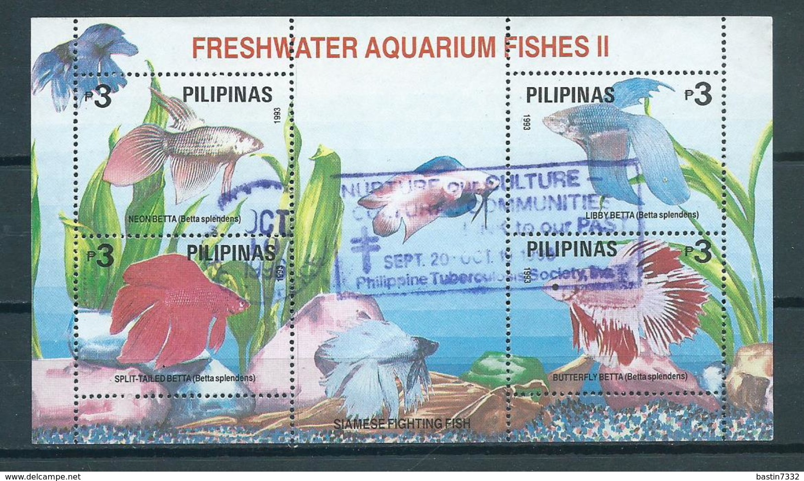 1993 Filipijnen Complete M/Sheet Fish,vissen,poisson Used/gebruikt/oblitere - Philippines