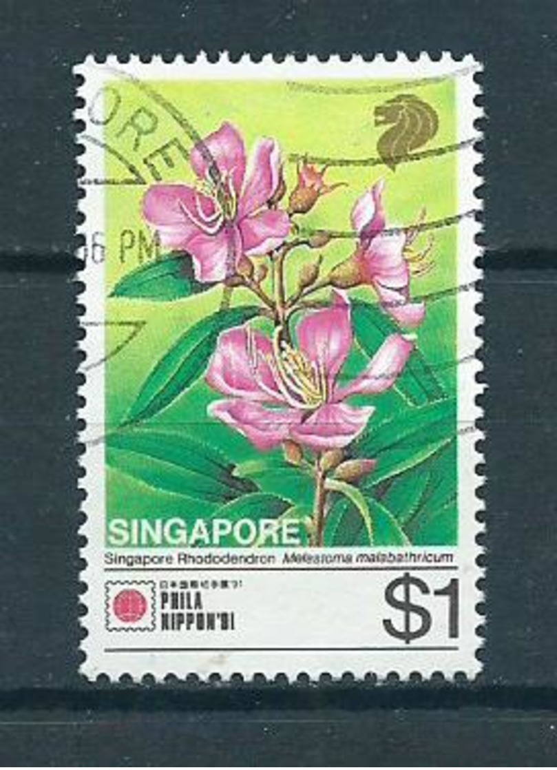 1991 Singapore $1.00 Flower,fleurs,blümen Used/gebruikt/oblitere - Singapore (1959-...)