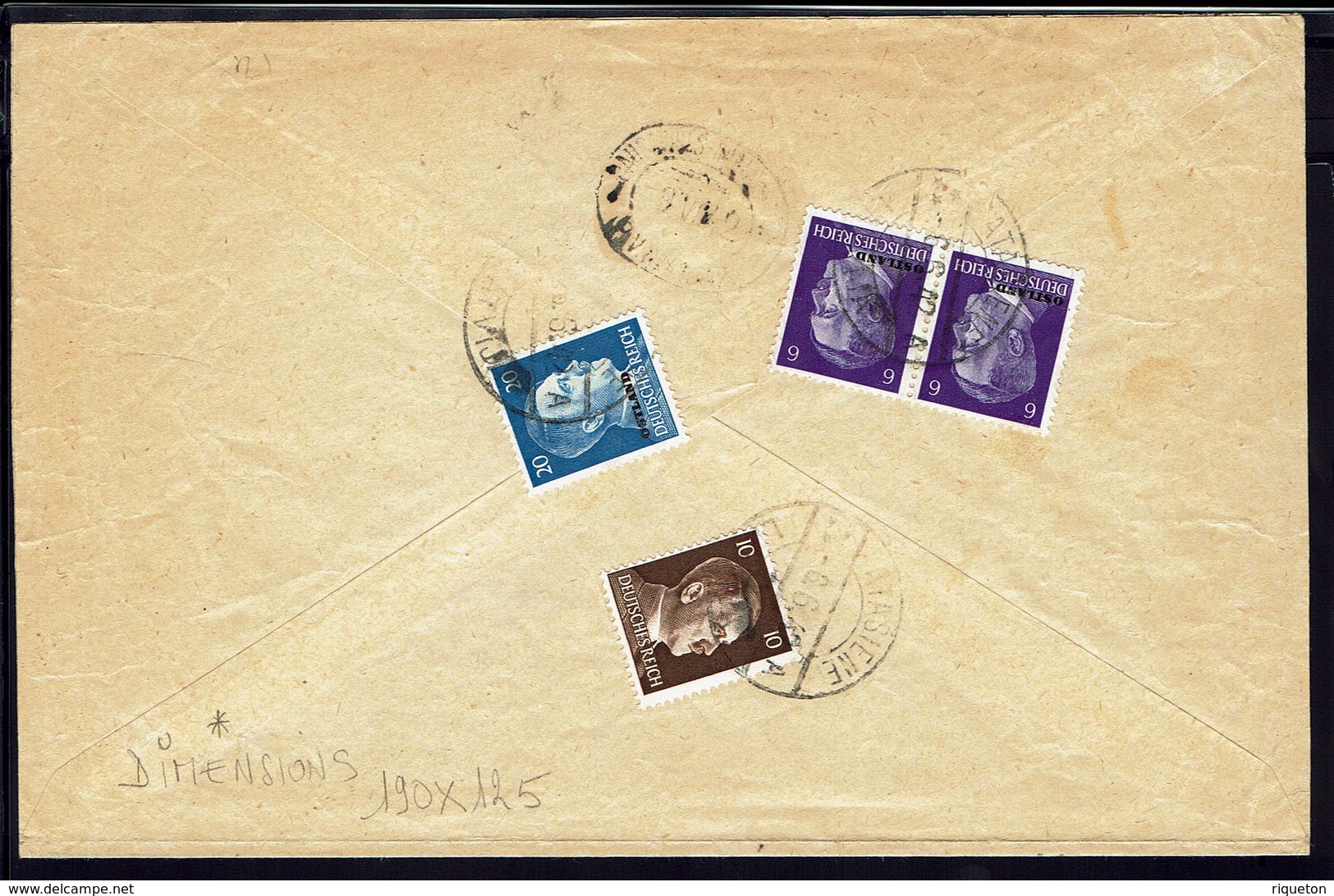 LETTONIE - Enveloppe Recommandée De Atasienne Du 6-6-1942 - Affranchissement à 42 Pf Ostland Pour Riga - B/TB - - Lettonie