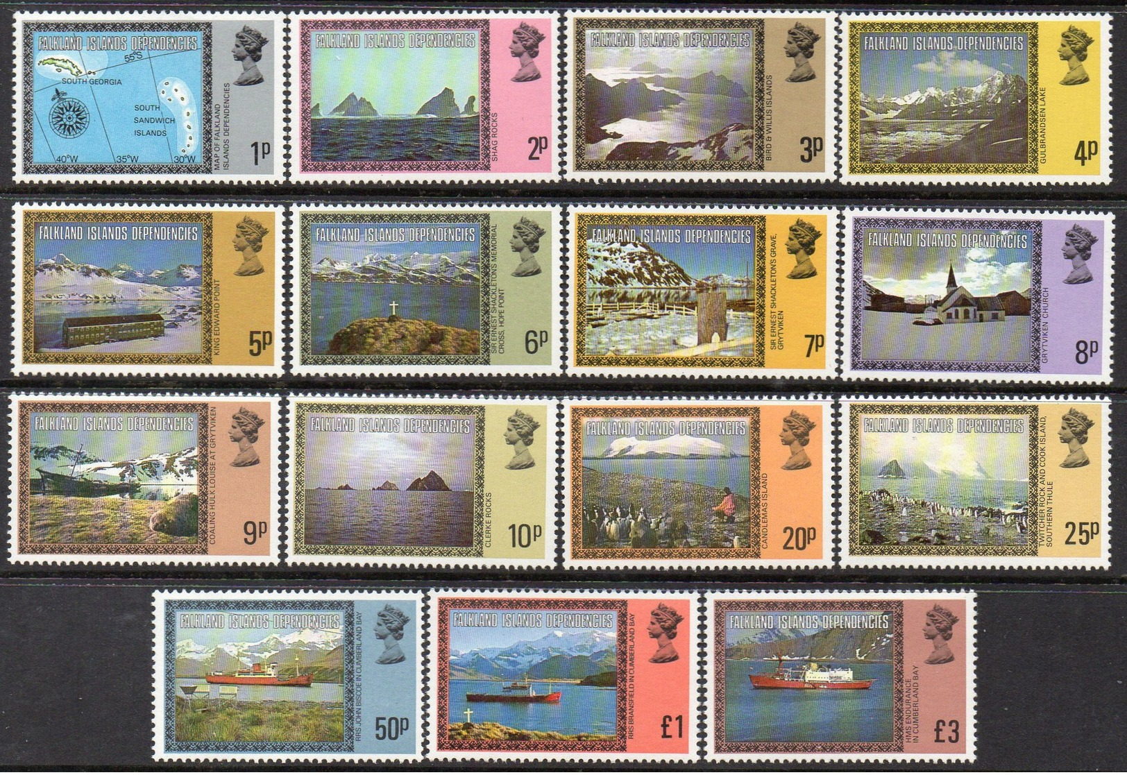 FALKLAND ISLANDS DEPENDENCIES 1980 Set Of 15 MNH - Falkland Islands