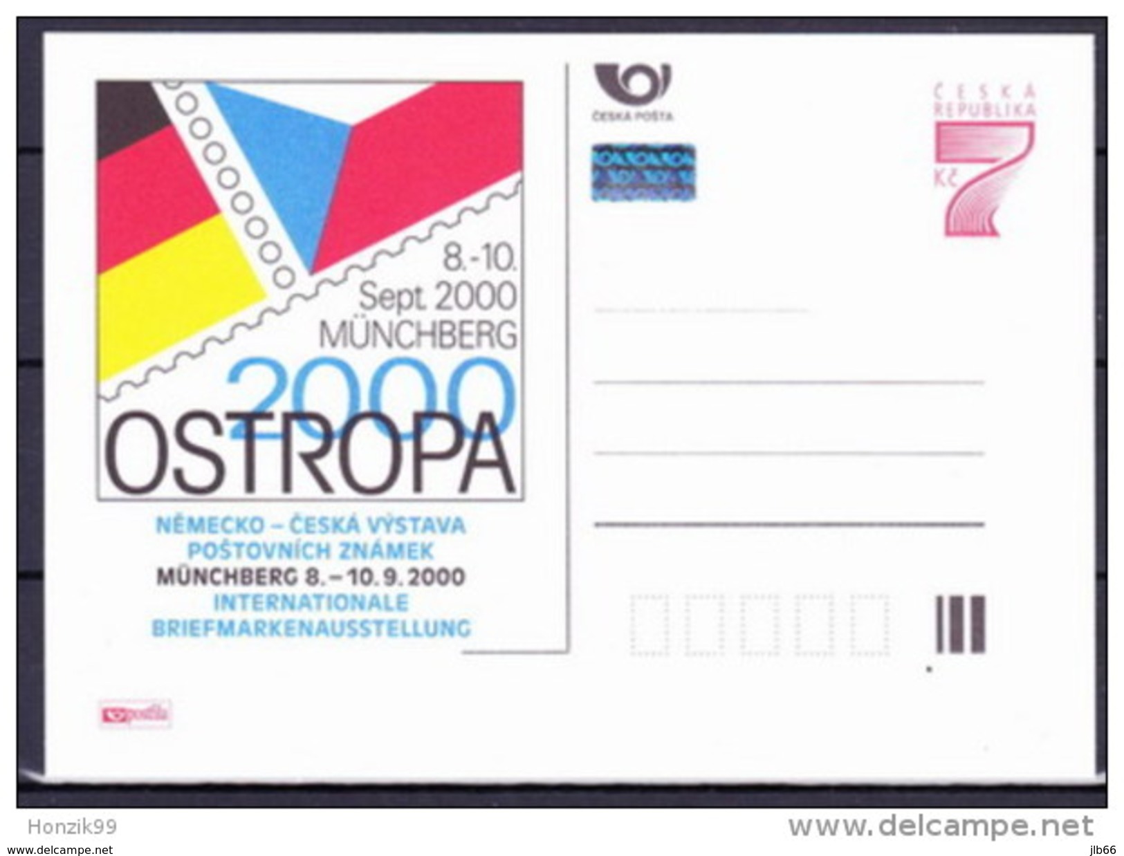 Entier Postal Tchèque Neuf 2000 OSTROPA Salon Germano - Tchèque - Cartes Postales