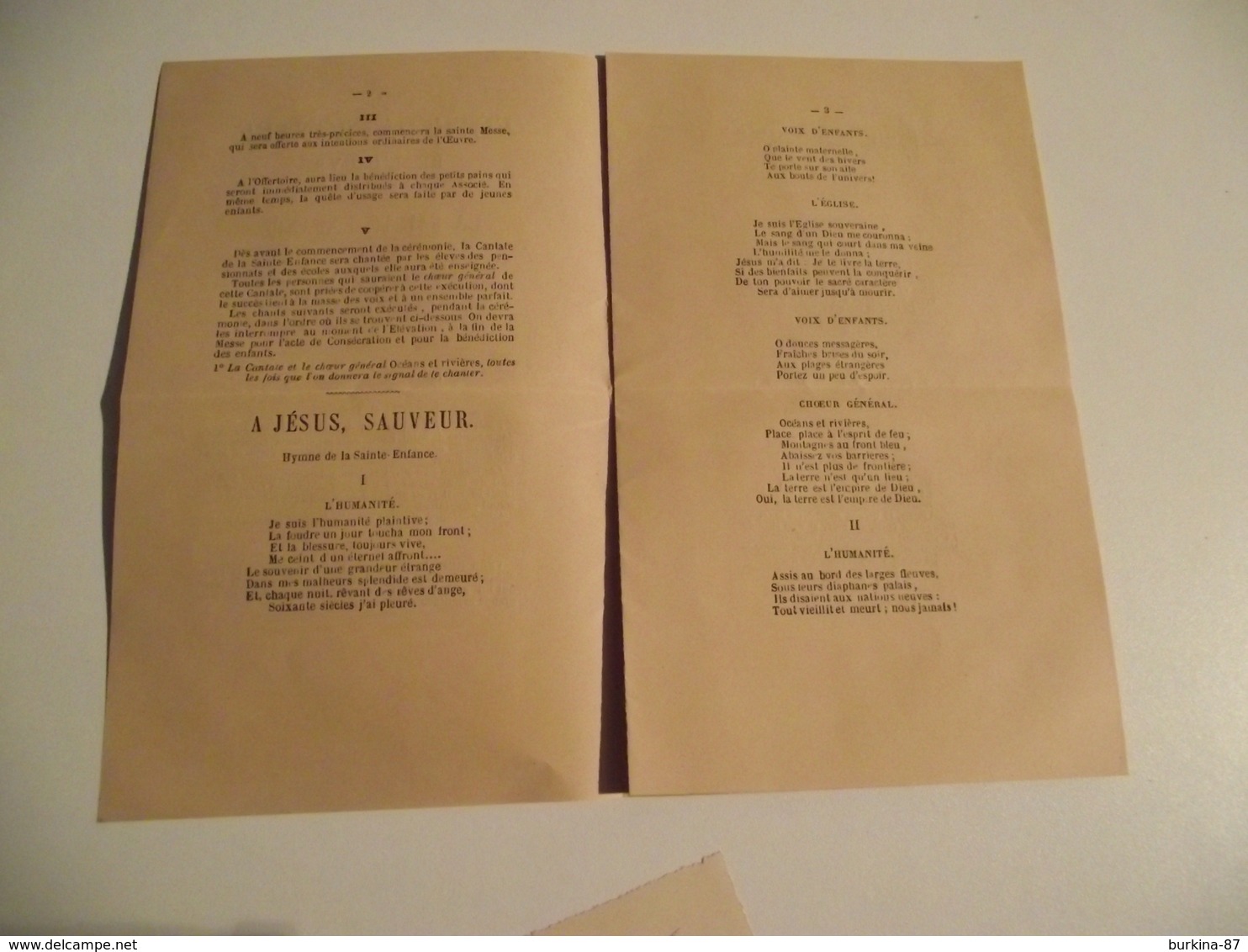 Programme De La Fete Patronale De La Ste Enfance, 1887, Limoges - Programs