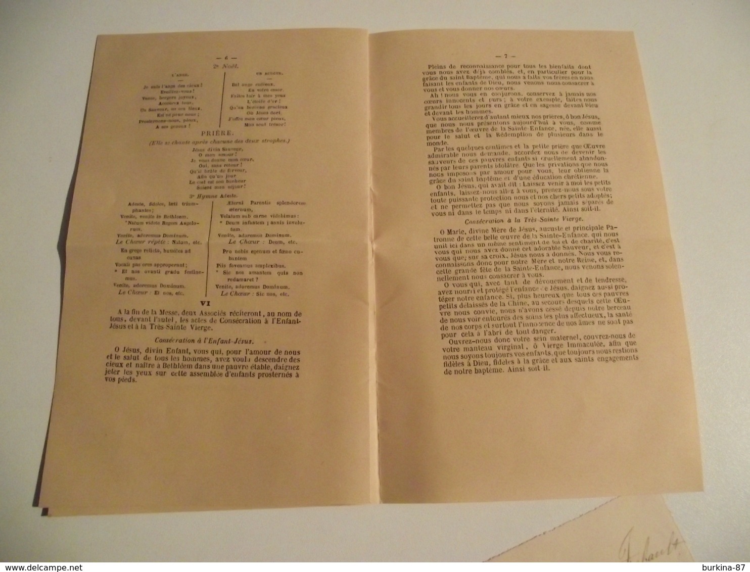 Programme De La Fete Patronale De La Ste Enfance, 1887, Limoges - Programs