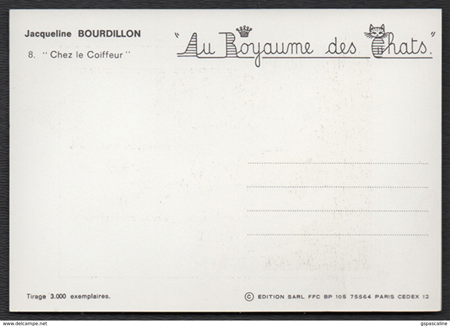 Jacqueline BOURDILLON - Au Royaume Des Chats - N° 8 - Chez Le Coiffeur (Chats Humanisés). Tirage 3.000 Exemplaires. - Autres & Non Classés