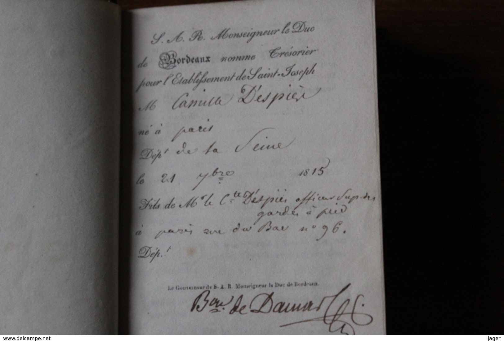 Interessant Carnet Aux Armes De France Noblesse  Autographe Baron De Damas1829 - Documents Historiques