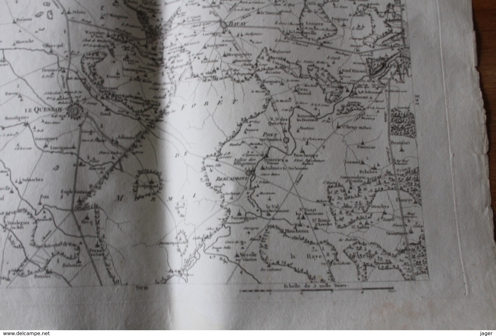 Carte XVIII°Bavay Tres Detaillée   Nord De La France - Cartes Topographiques