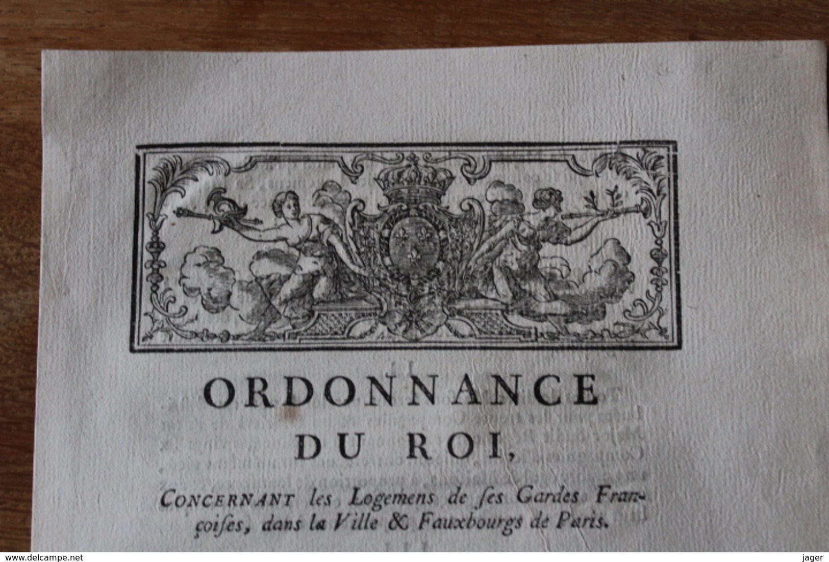 1670 Ordonnance Du Roi Logement Des Gardes François  Frise A La Fleurs De Lys - Documents Historiques