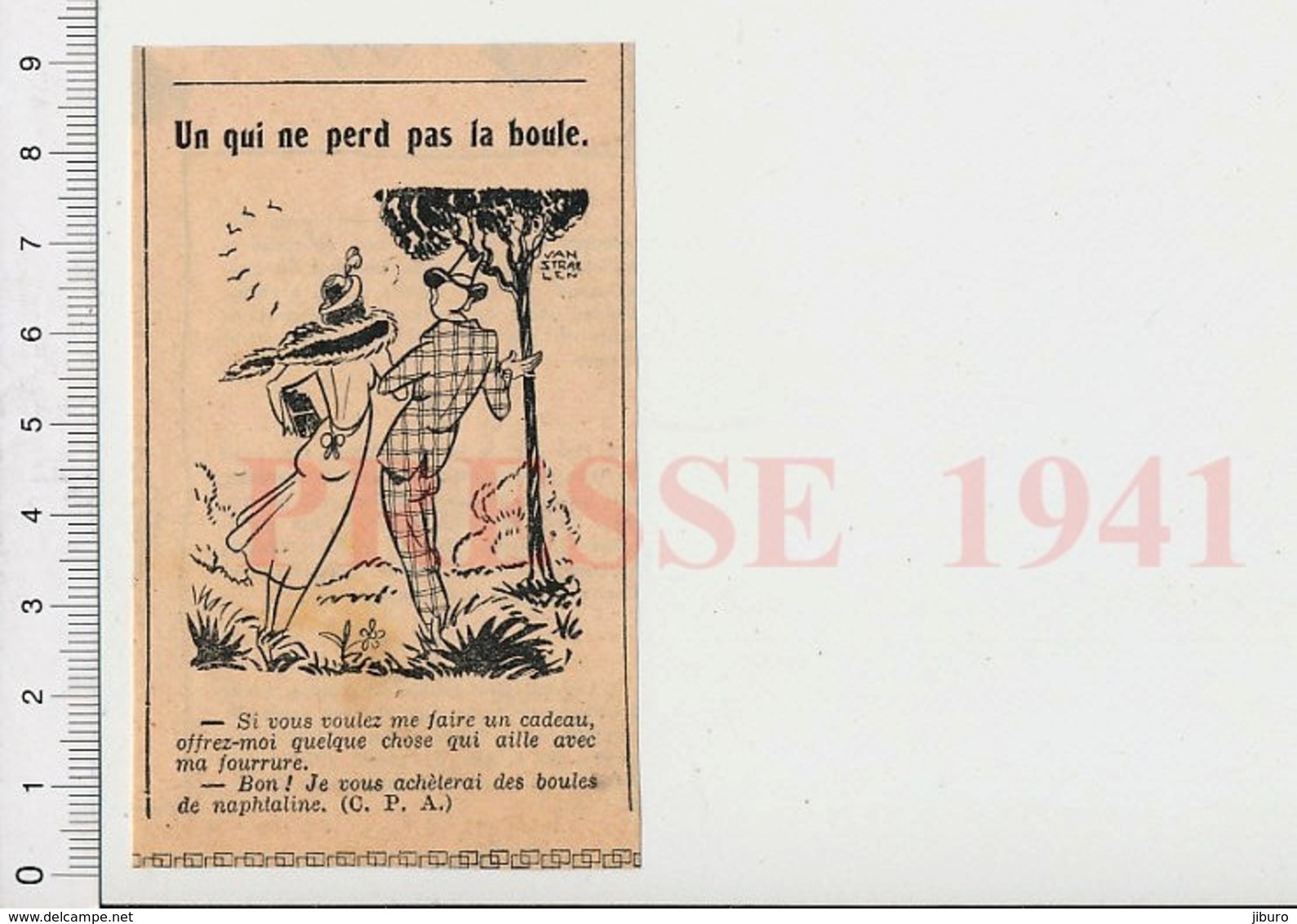 Presse 1941 Humour Manteau De Fourrure Dame Boules De Naphtaline 223XQ - Non Classés