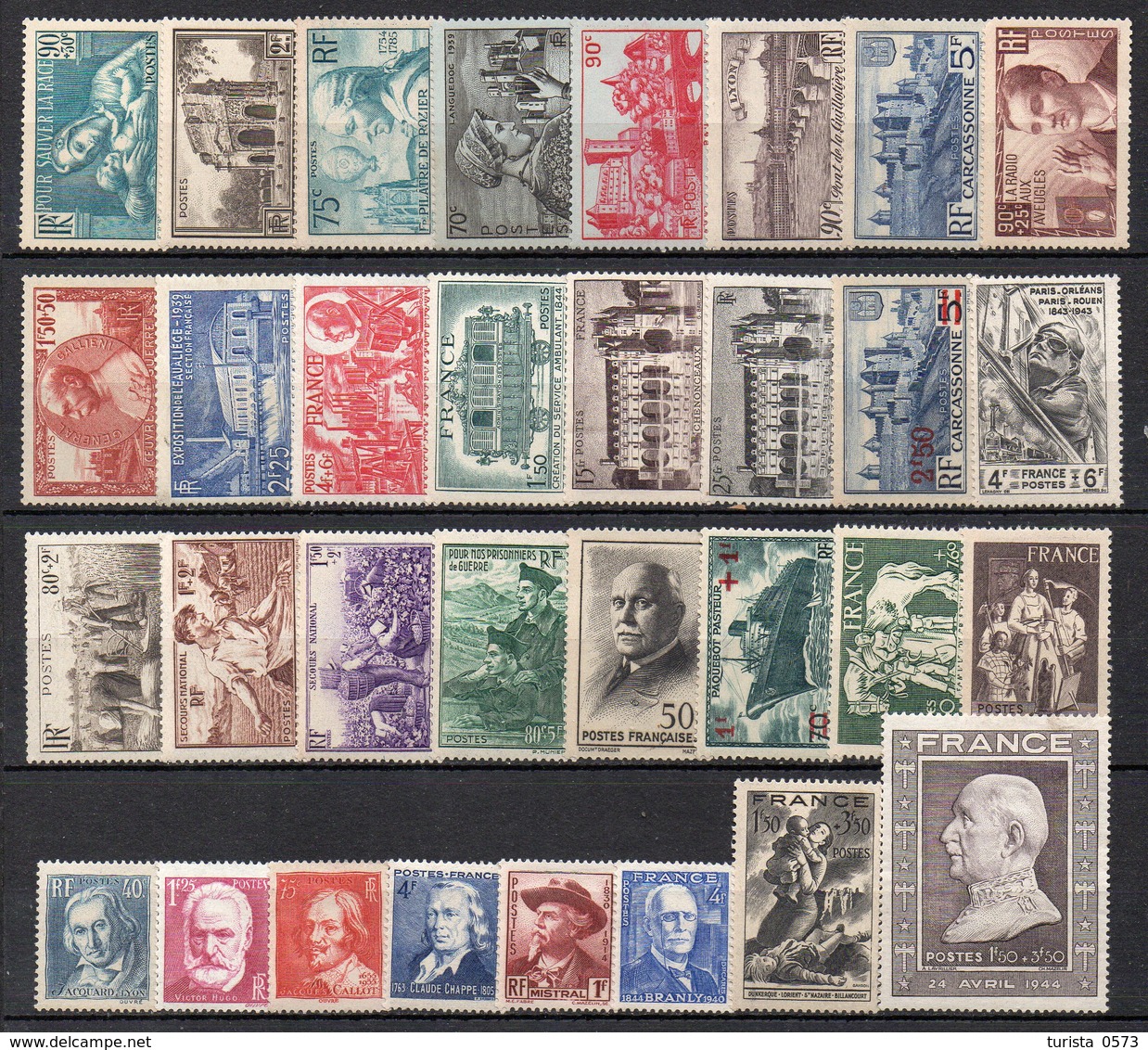 FRANCIA 1935 / 1944 - Francobolli Nuovi + 2 Serie Complete Anno 1949 (2 Scan) - Collections (sans Albums)