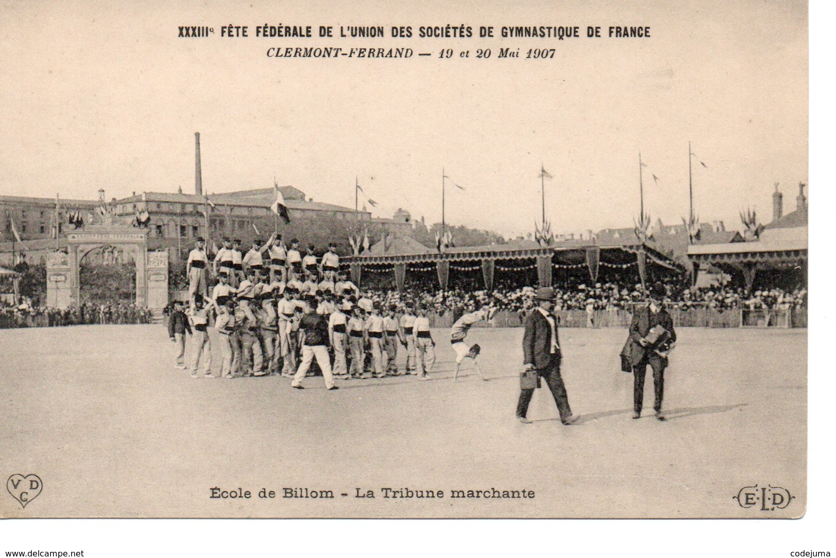 CLERMONT FERRAND : Fête Federale De Gymnastique De France Ecole De Billom 1907 - Clermont Ferrand