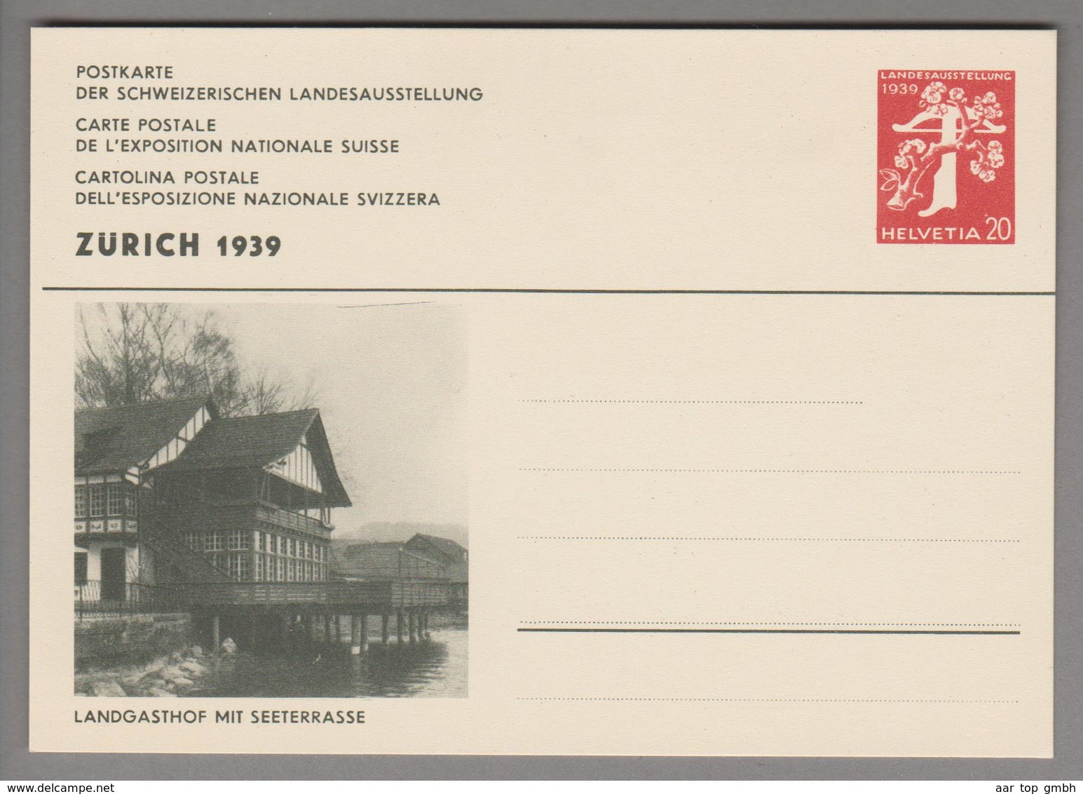 Schweiz Ganzsache Landi 1939 Zu# 146-021 Ungebraucht "Landgasthof" - Entiers Postaux