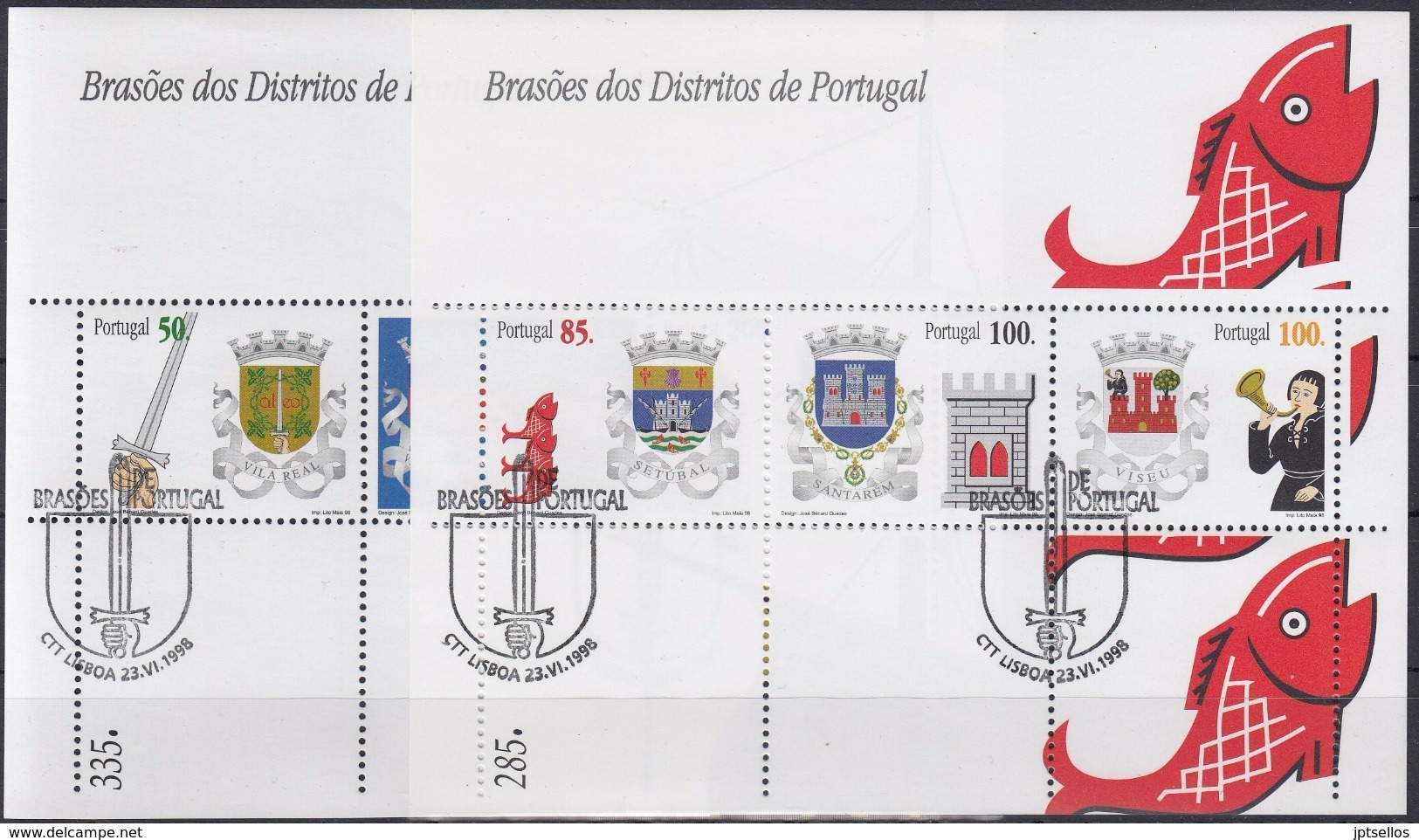 PORTUGAL 1998 HB-144/45 USADA (1º DIA) - Blocks & Sheetlets