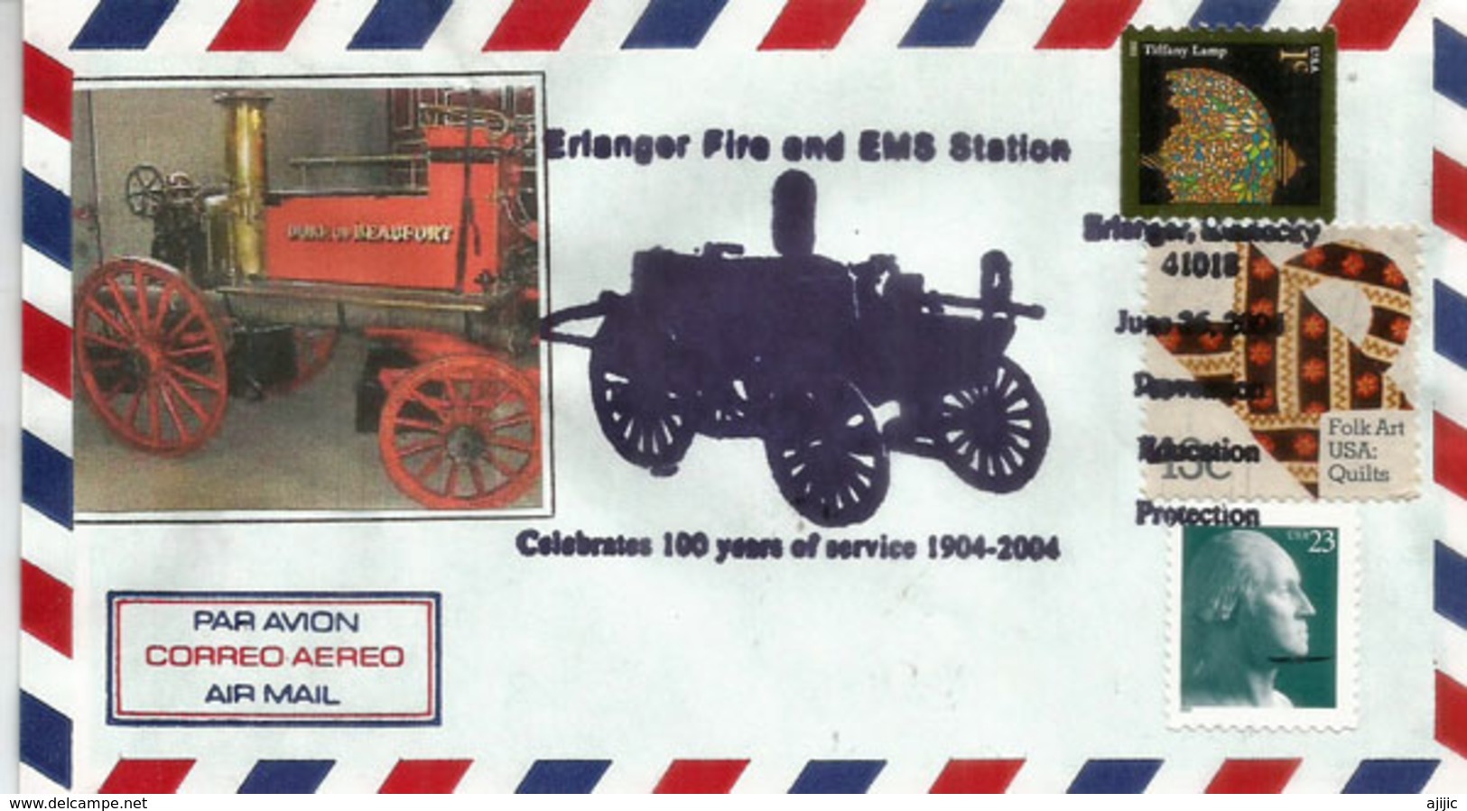 Erlanger Fire Department Station (Kentucky) USA.  100 Ans De Service., Special Cover - Sapeurs-Pompiers