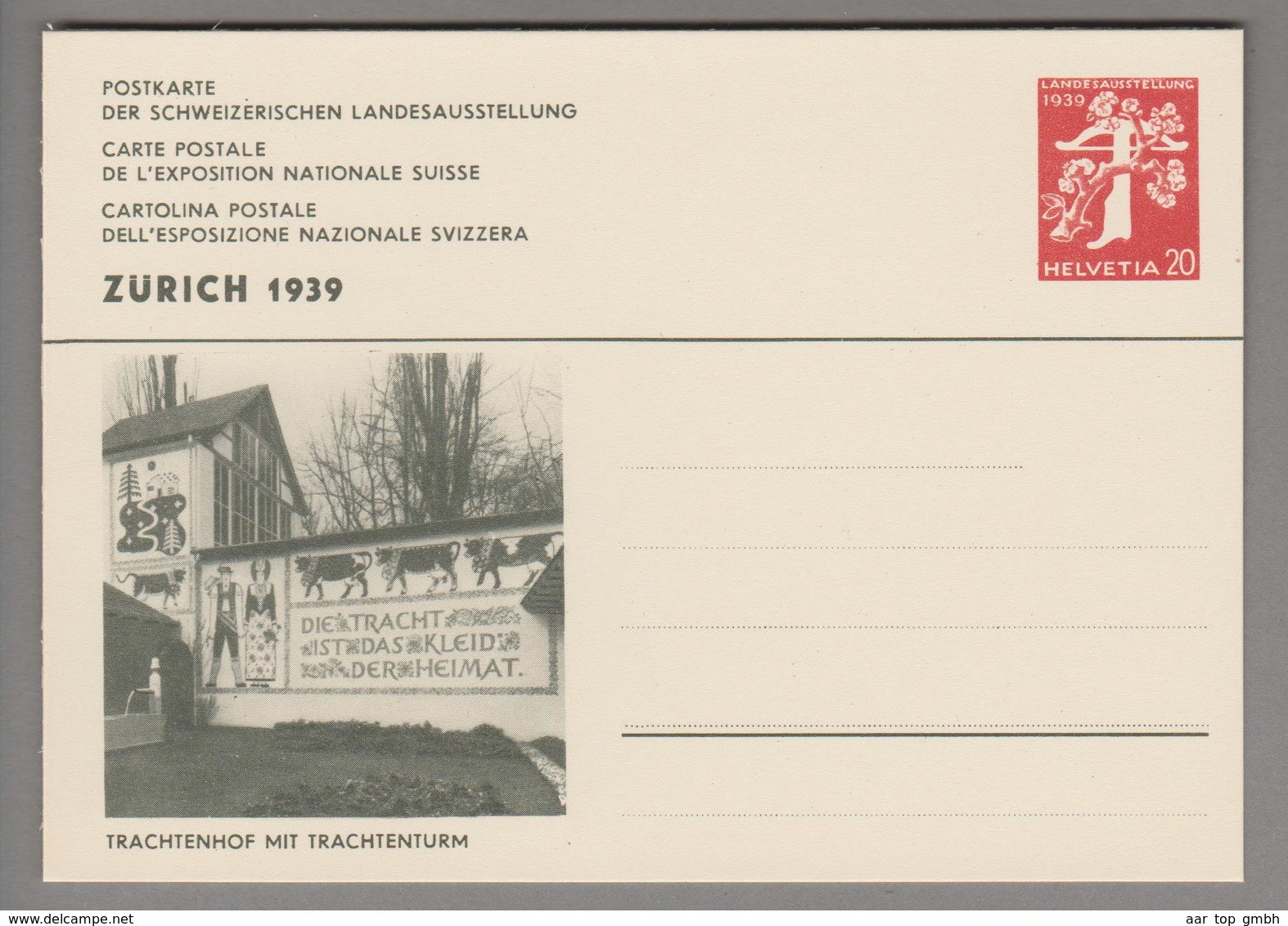 Schweiz Ganzsache Landi 1939 Zu# 146-035 Ungebraucht "Trachtenhof" - Entiers Postaux