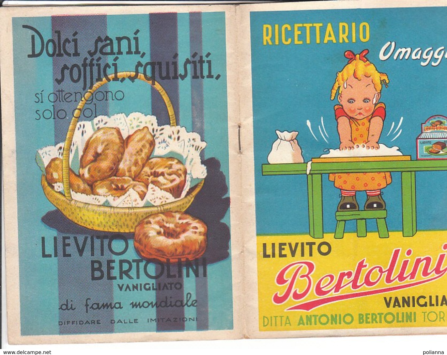 B1966 - RICETTARIO OMAGGIO BERTOLINI Anni '50/PUBBLICITA'/PASTICCERIA/CUCINA - Pubblicitari