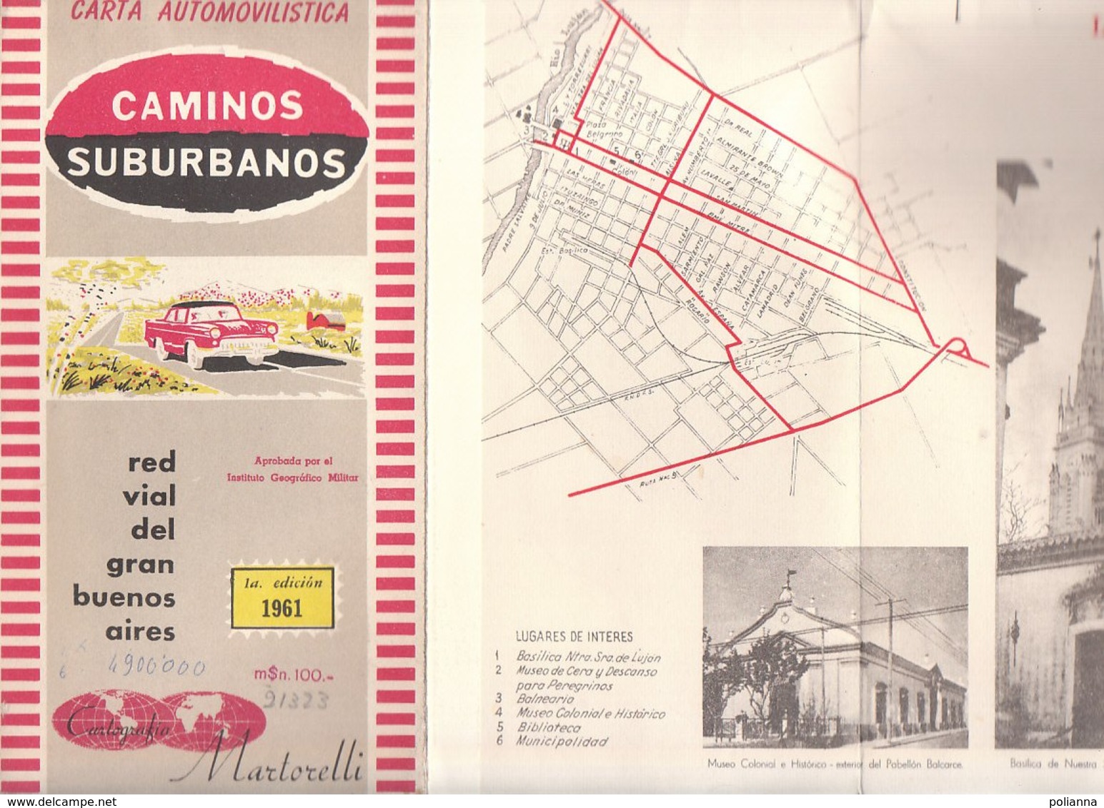 B1968 - MAP - CARTINA - CARTA AUTOMOBILISTICA RED VIAL DEL GRAN BUENOS AIRES Cartografia Martorelli 1961 - Cartes Routières