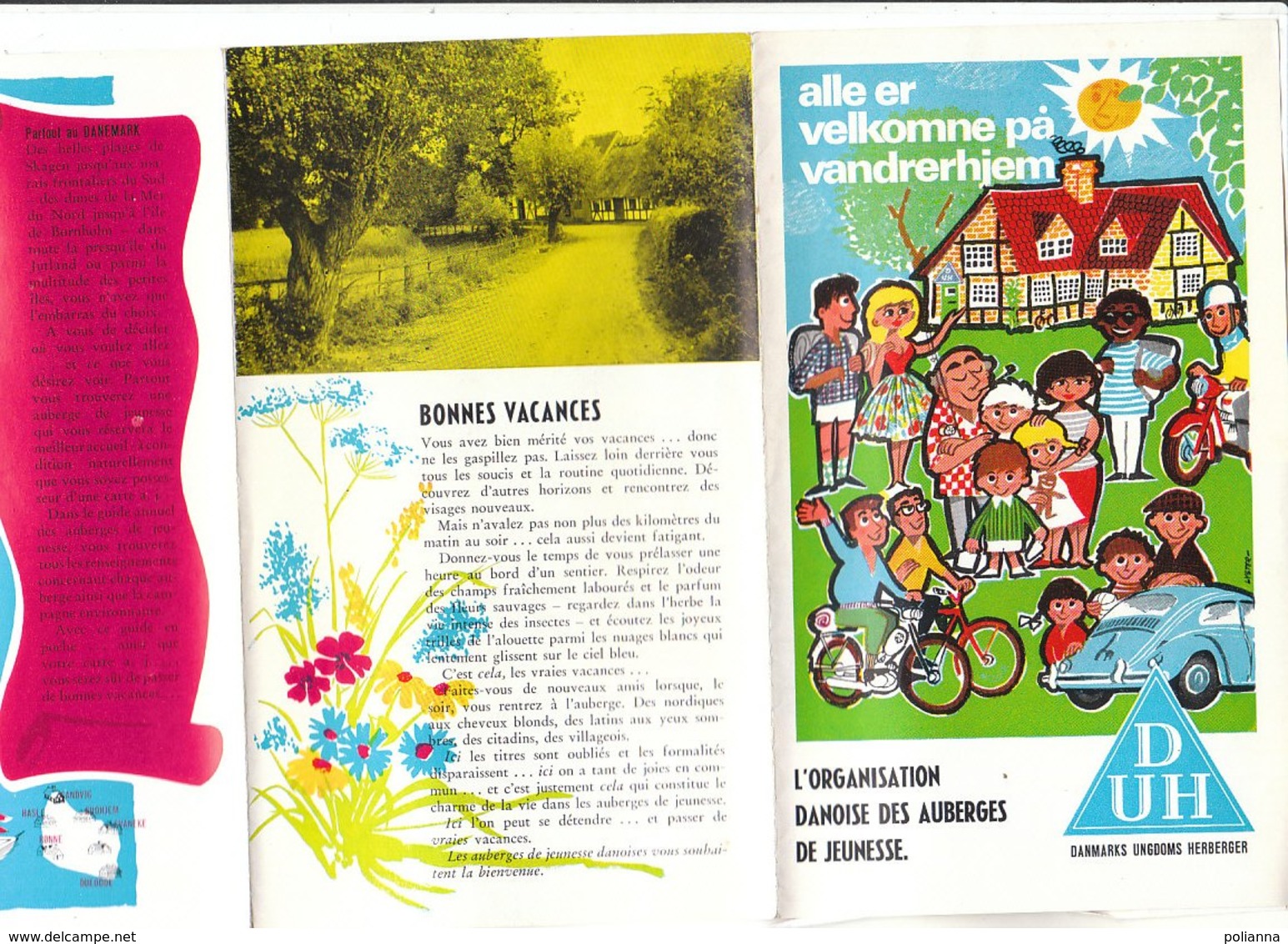 B1977 - Brochure DANMARK - DANIMARCA - AUBERGES DE JEUNESSE/OSTELLI Anni '60 - Dépliants Turistici