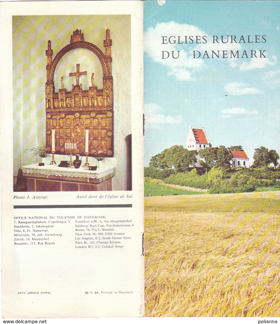 B1978 - Brochure DANMARK - DANIMARCA - EGLISES RURALES - CHIESE Anni '60/E.DE TVEJE MERLOSE/LYNDERUPGAARD/OSTERLARS - Dépliants Turistici