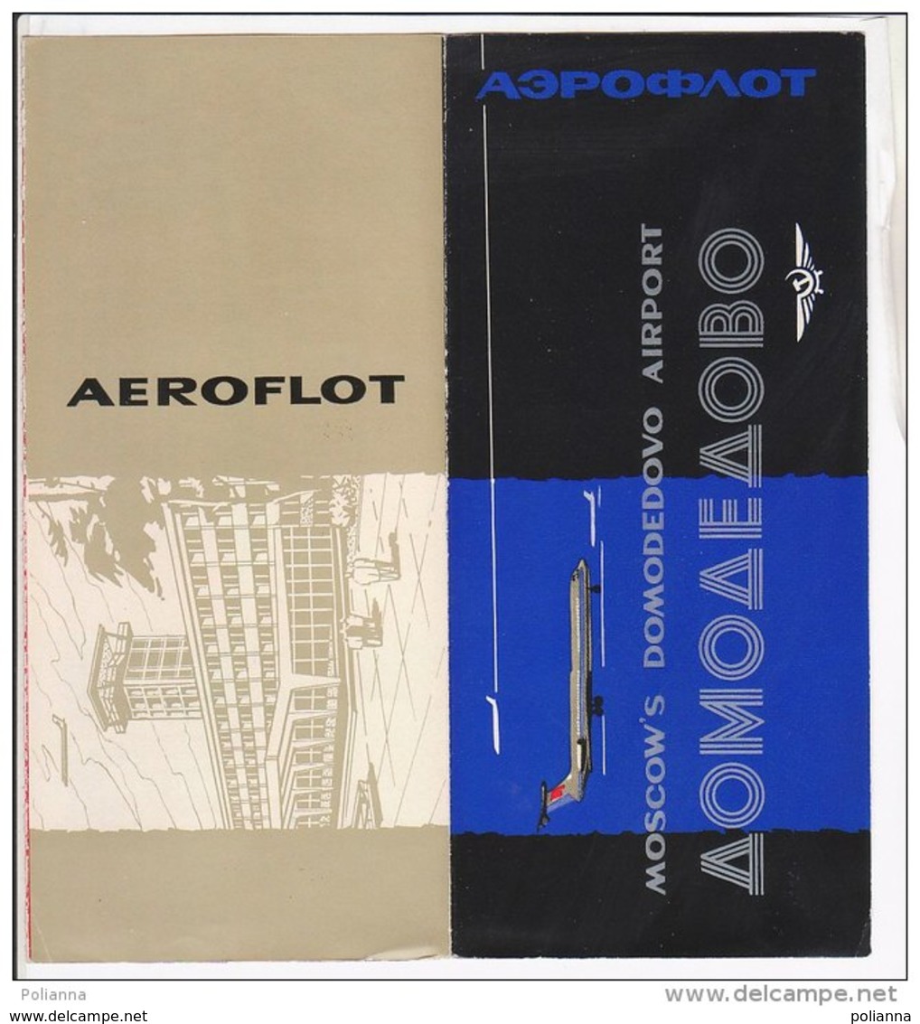 B1985 - AVIAZIONE - Brochure SOVIET AIRLINES AEROFLOT - AEROPORTO DE MOSCOU DOMODIEDOVO Anni '60/VILNIUS/KAUNAS - Pubblicità