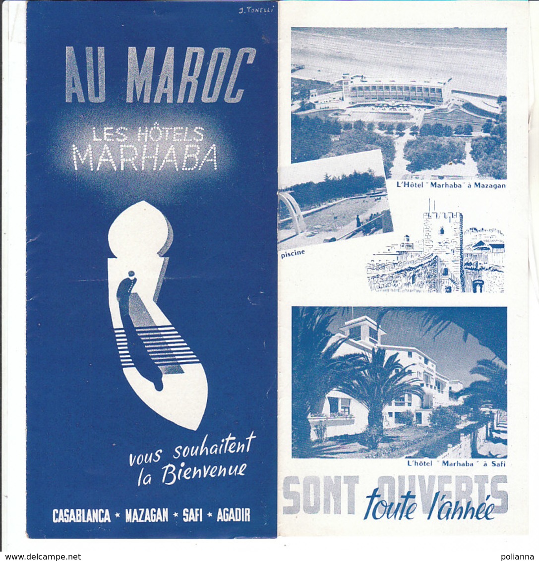 B1994 - Brochure MAROCCO - CASABLANCA-MAZAGAN-SAFI-AGADIR - LES HOTELS MARHABA Anni '50/ - Dépliants Touristiques