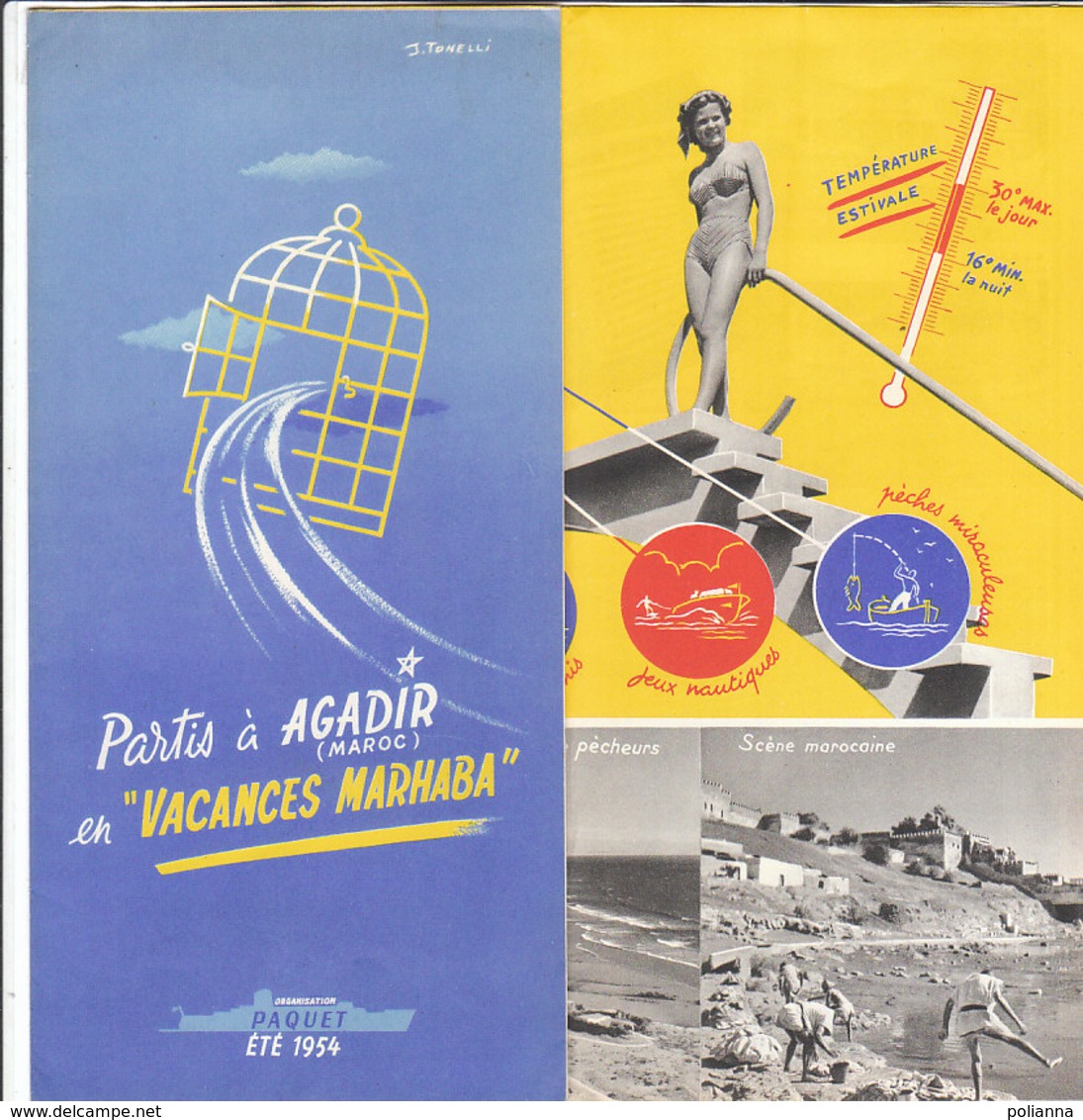 B1995 - Brochure MAROCCO - AGADIR - LES VACANCES MARHABA 1954/FOUNTY/TAFRAOUT/RABAT/NAVI PAQUEBOTS PAQUET - Dépliants Turistici