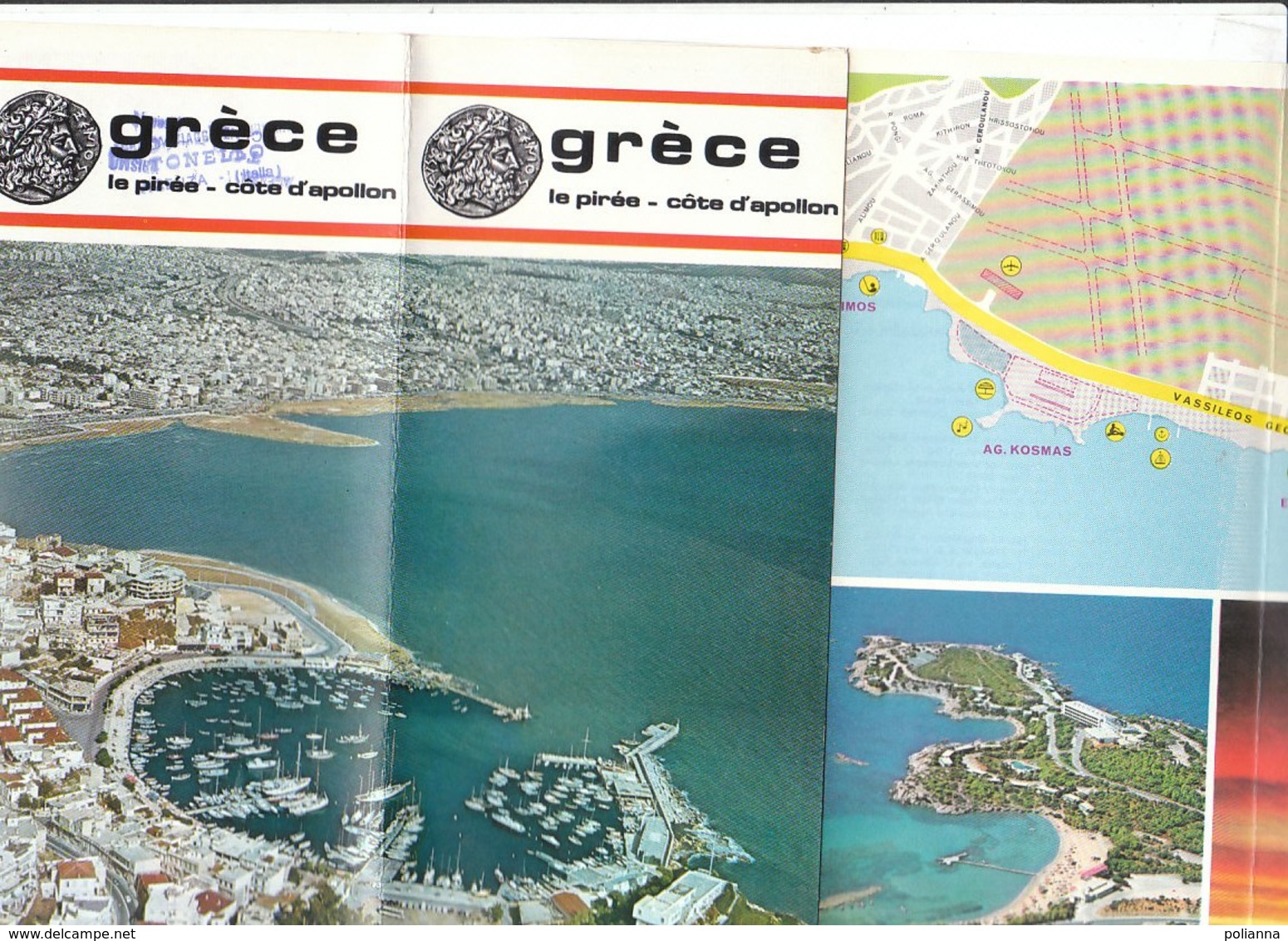 B1997 - Brochure GRECIA - LE PIREE - COTE D'APOLLON 1973/MAP/MARINA DE VOULIAGMENI/GOLF DE GLYFADA/MIKROLIMANO - Dépliants Touristiques