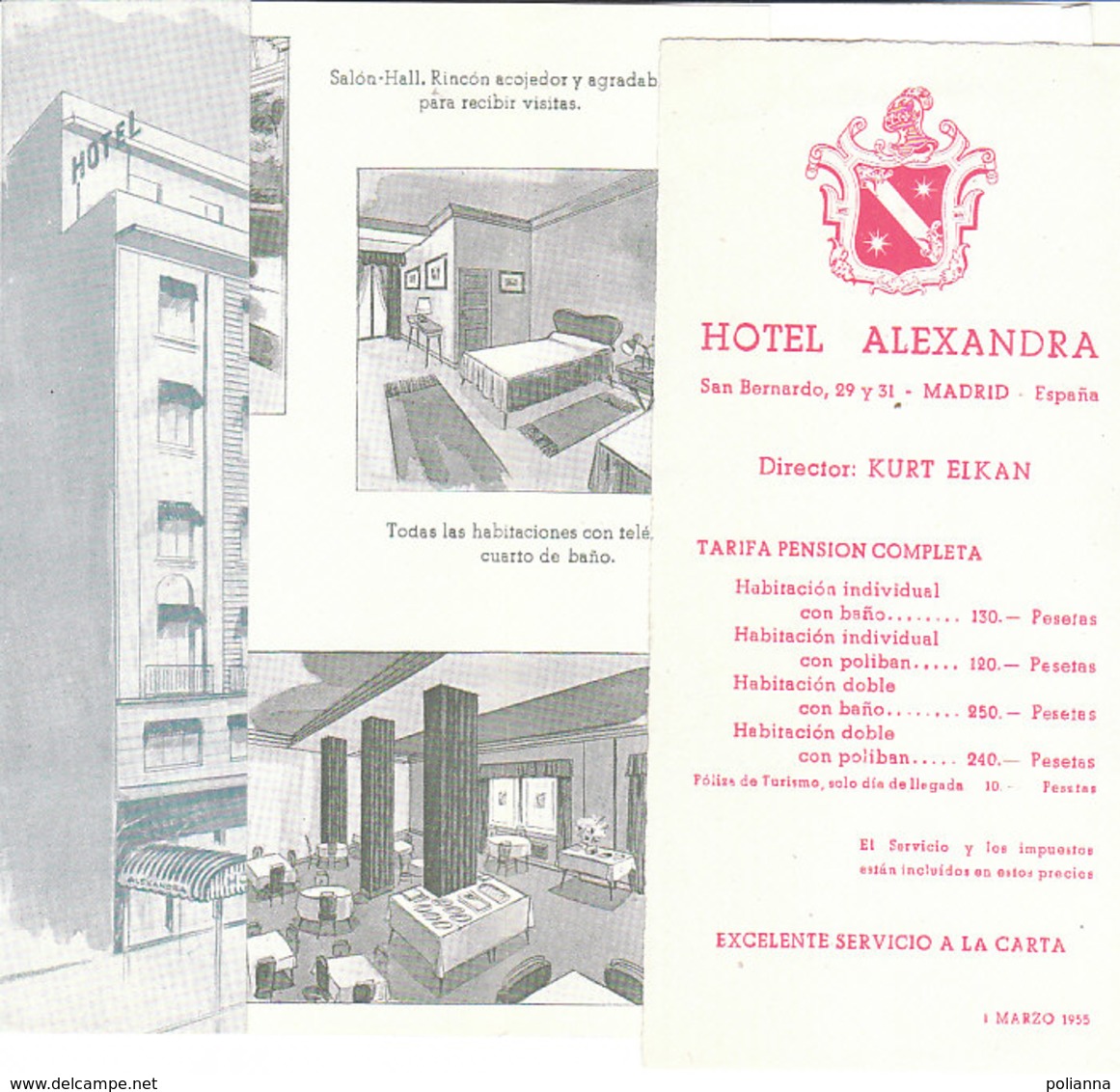 B2006 - Brochure SPAGNA - HOTEL ALEXANDRA 1955 - Dépliants Touristiques