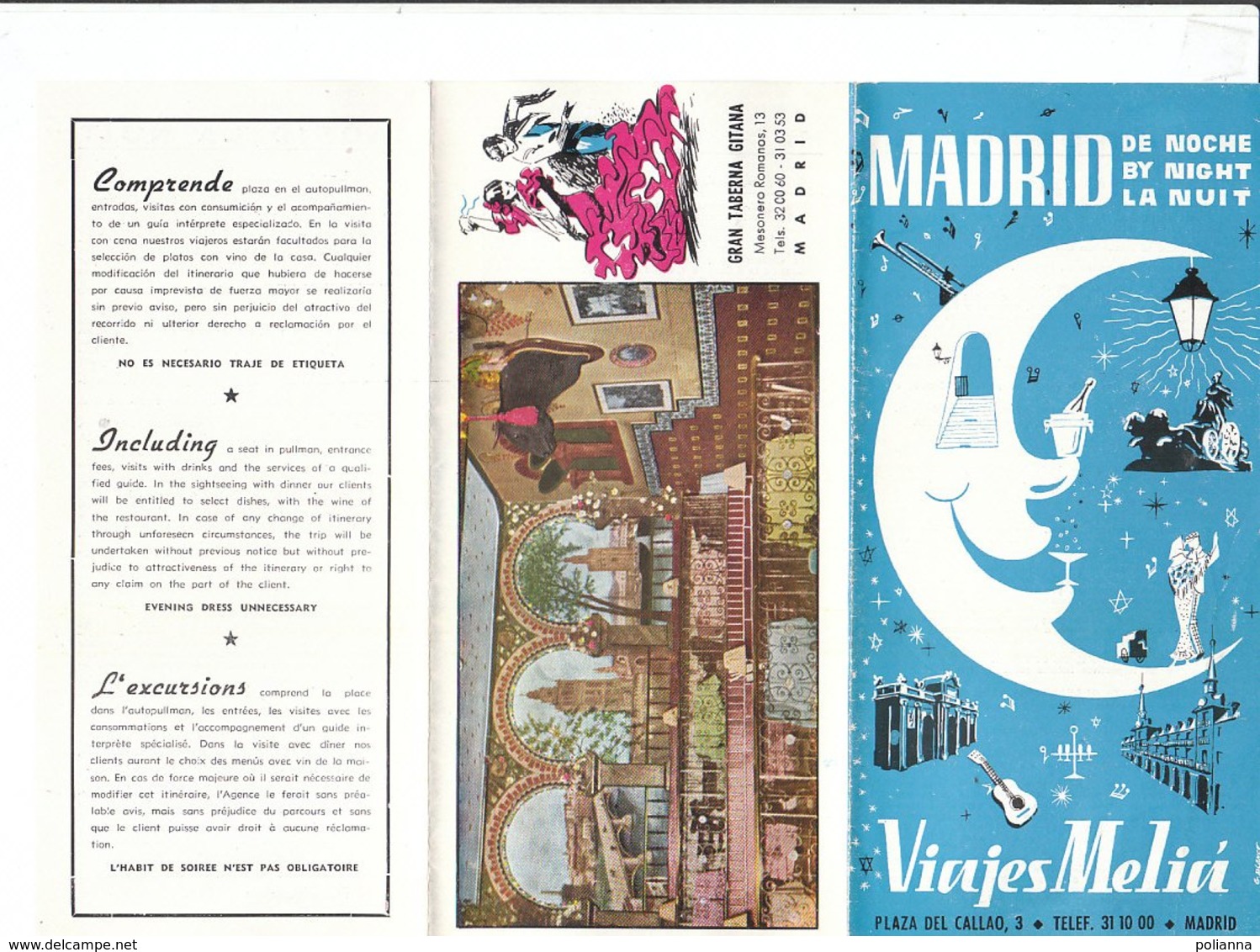 B2008 - Brochure SPAGNA - MADRID DE NOCHE - VIAJES MELIA Anni '50/GRAN TABERNA GITANA - Dépliants Touristiques