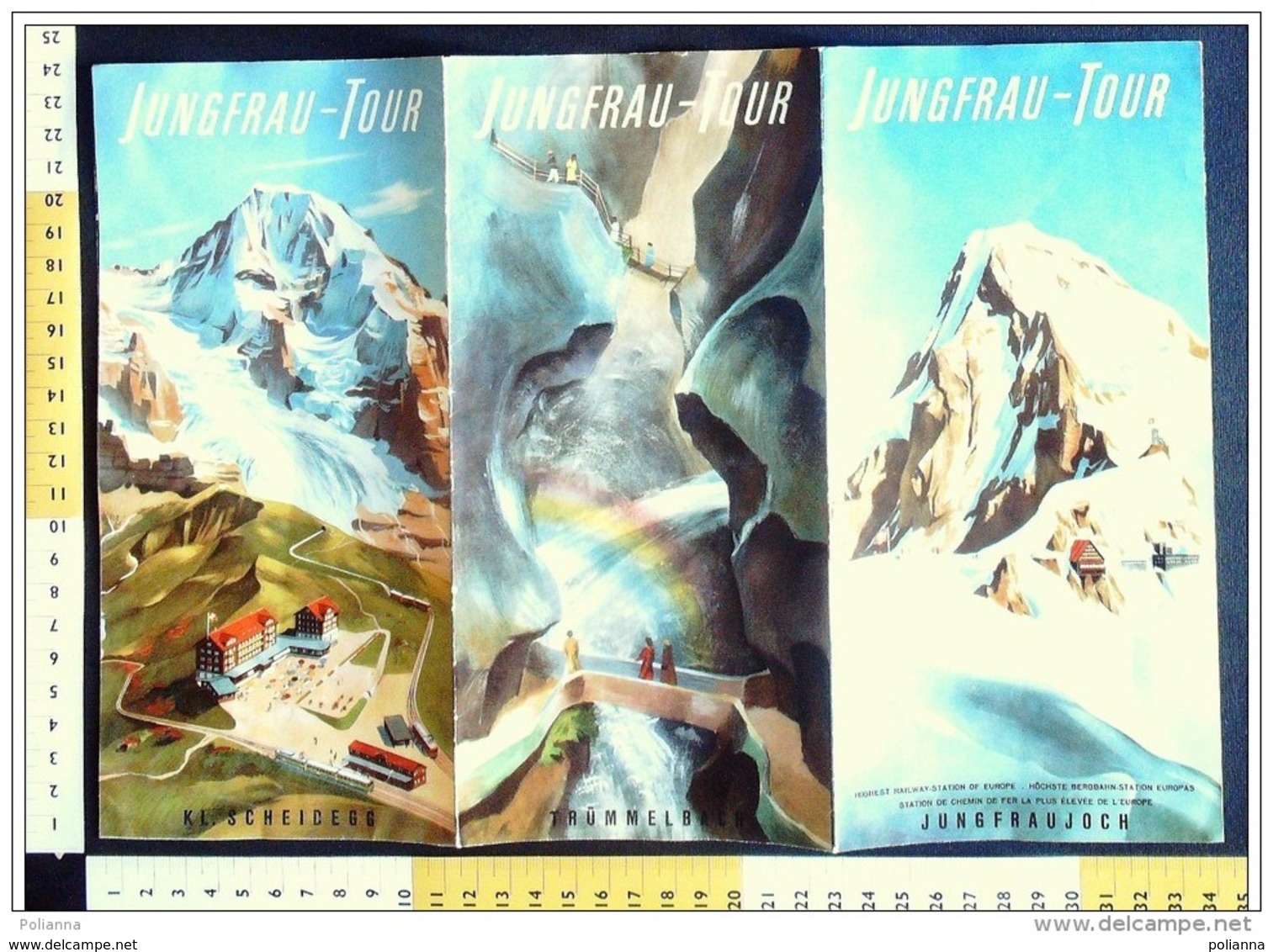 B2013 - Brochure SVIZZERA - JUNGFRAU TOUR Anni '60/TRENO WENGERN-ALP/KL.SCHLEIDEGG/TRUMMELBACH - Dépliants Touristiques