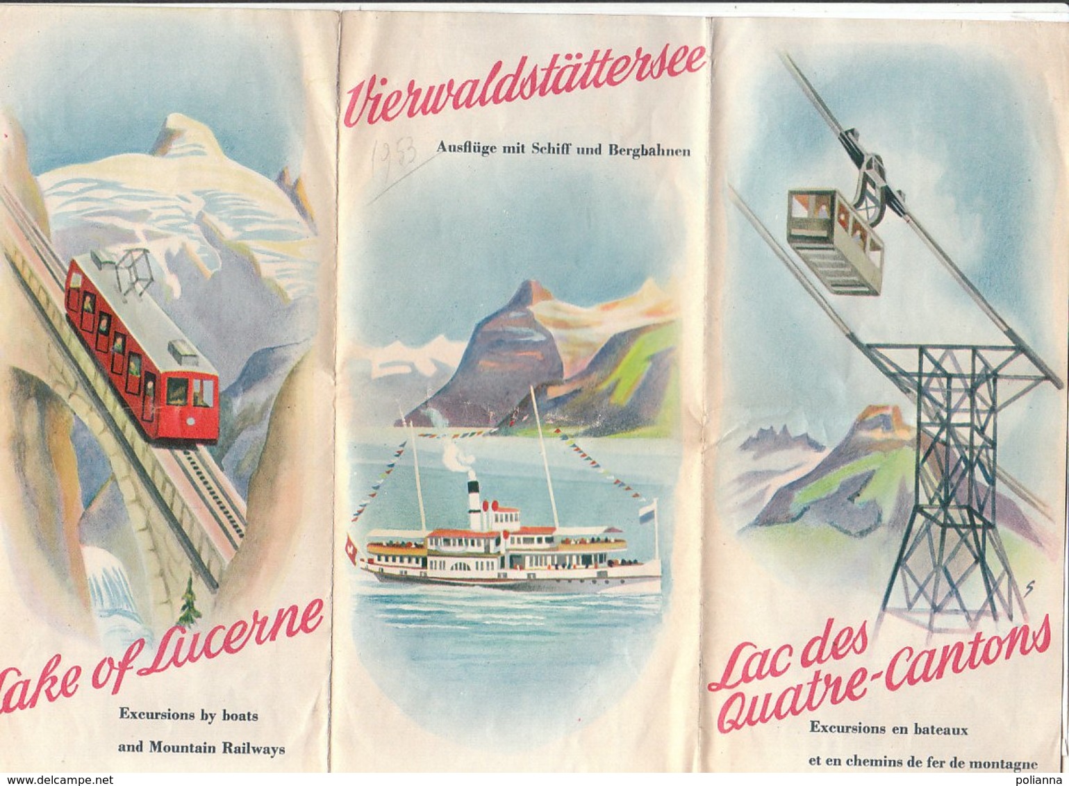 B2014 - Brochure SVIZZERA - LAC DES QUATRE-CANTONS Anni '50/FUNIVIE/KLEWENALP/TRUBSEE/JOCHPASS/ENGELBERG/PILATUS/VITZNAU - Dépliants Turistici