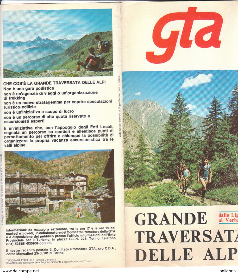 B2023 - Brochure GRANDE TRAVERSATA DELLE ALPI GTA Anni '80/ESCURSIONISMO/COLLE DI ROBURENT/CHASTEIRAN - Dépliants Touristiques