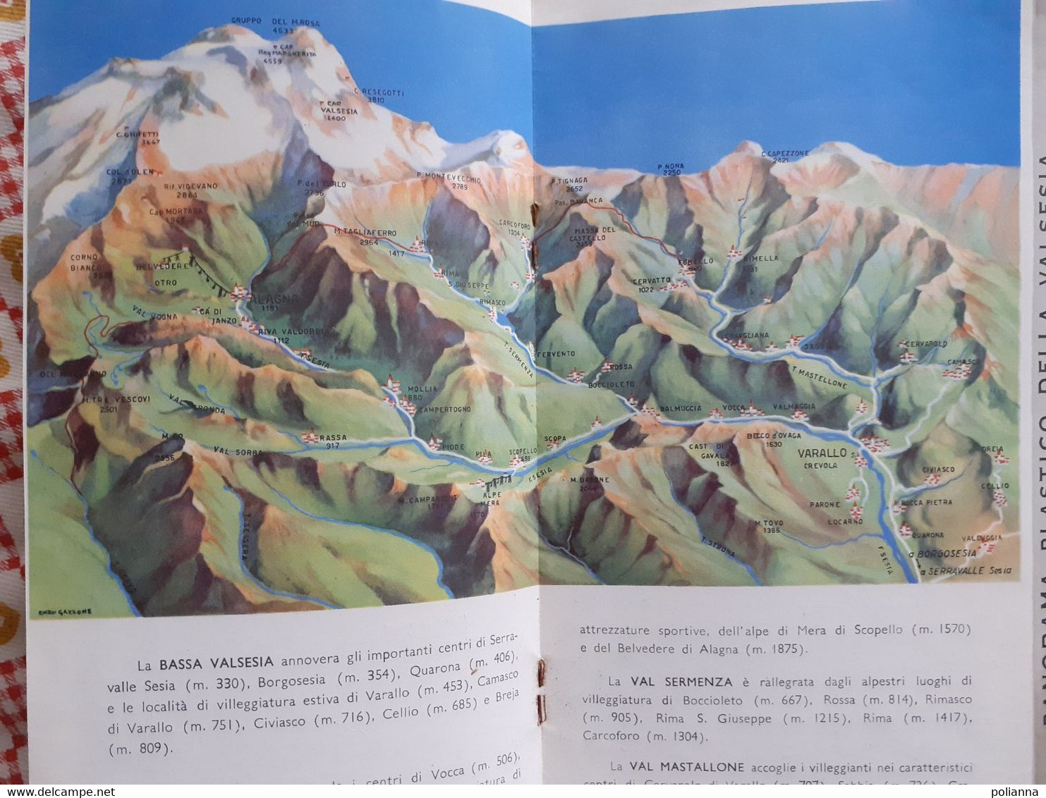 B2027 - Brochure VERCELLI - VARALLO E LE SUE VALLI EPT Anni '30/ALAGNA/RIVA VALDOBBIA/MOLLIA/CAMPERTOGNO/RIMA/CARCOFORO - Dépliants Turistici