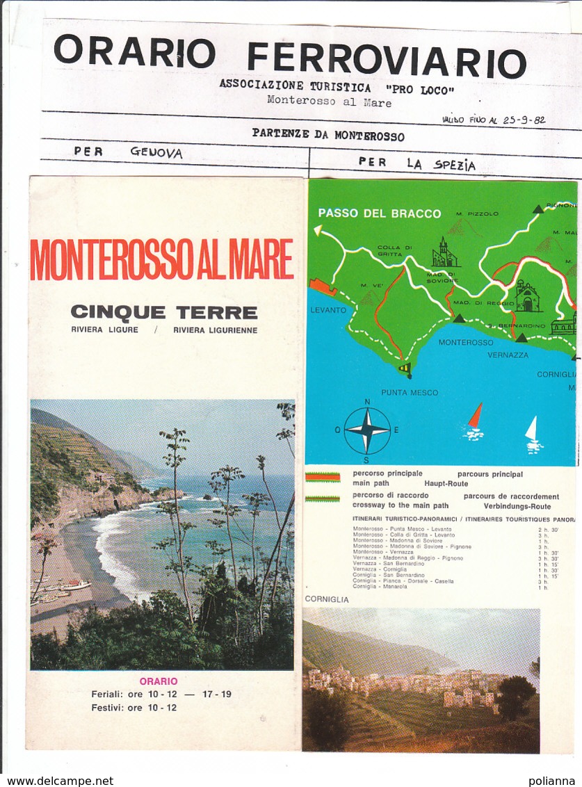 B2031 - Brochure LA SPEZIA - MONTEROSSO AL MARE - CINQUE TERRE Anni '80/MANAROLA/RIOMAGGIORE/VERNAZZA/CORNIGLIA - Dépliants Touristiques