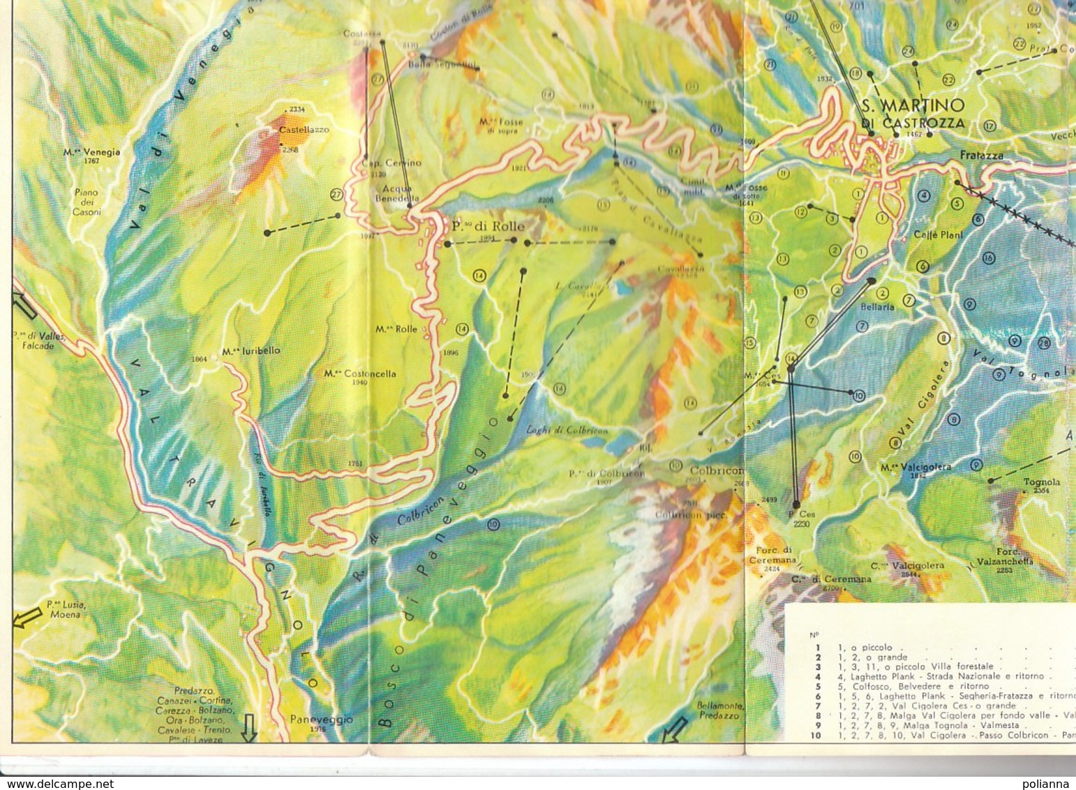 B2035 - CARTA /MAP - TRENTO - S.MARTINO DI CASTROZZA Ed. 1960/IMPIANTI SCI - Carte Topografiche