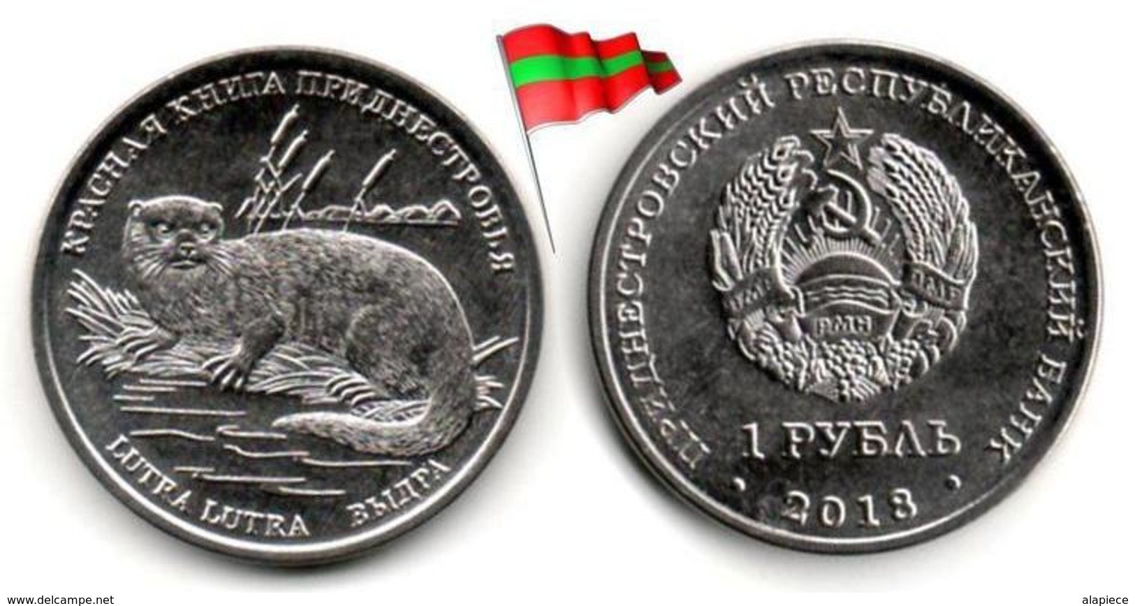 Transnistria - 1 Rouble 2018 (Red Book - Loutre - UNC - 50,000Ex.) - Moldavie