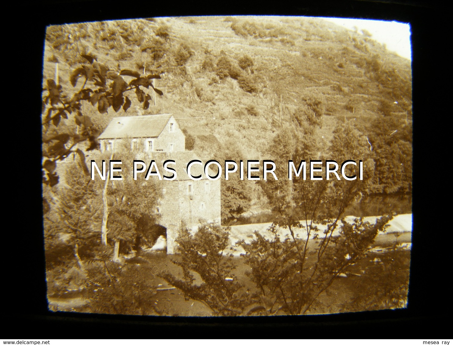 ESTAING 12 AVEYRON En 1947 Le Moulin à Eau Vue Inédite Photo Amateur Stéréoscopique Stéréo Sur Plaque 5/10 - Orte