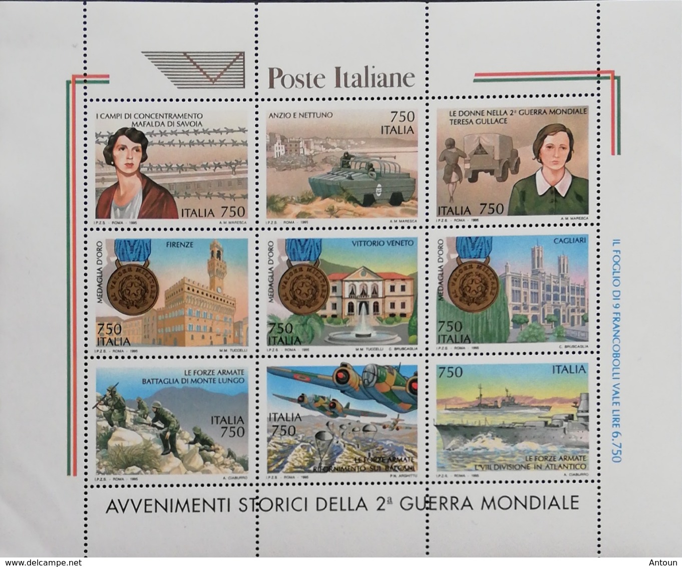 Italy  1995 End Of World War II,50th. Anniv. M/S - 1991-00: Mint/hinged