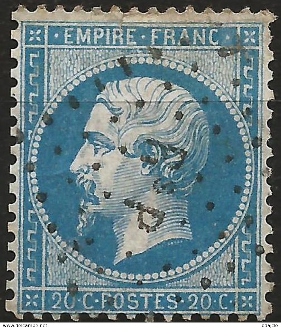 YT 22 Oblitéré "Ambulants" RsP Dans Losange "Rennes à Paris" - 1862 Napoléon III