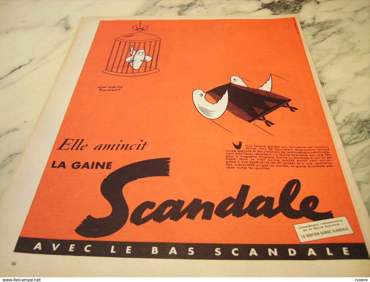 ANCIENNE PUBLICITE ELLE AMINCIT LA  GAINE SCANDALE  1955 - Autres & Non Classés