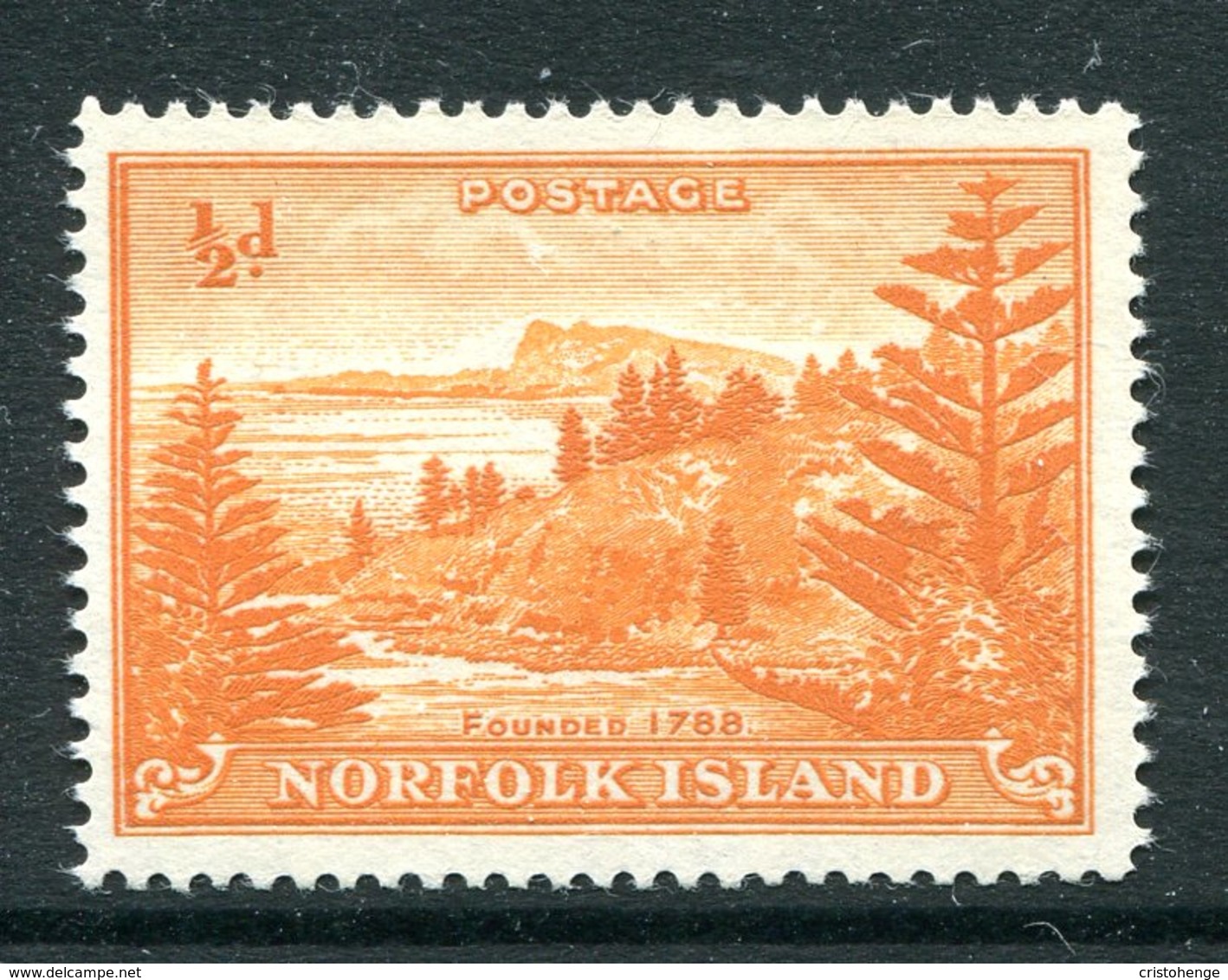 Norfolk Island 1947-59 Ball Bay - ½d Orange - Toned Paper - MNH (SG 1) - Isla Norfolk