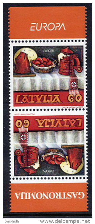 LATVIA 2005 Europa: Gastronomy Tete-beche Pair  MNH / **.  Michel 635 Kd - Letonia