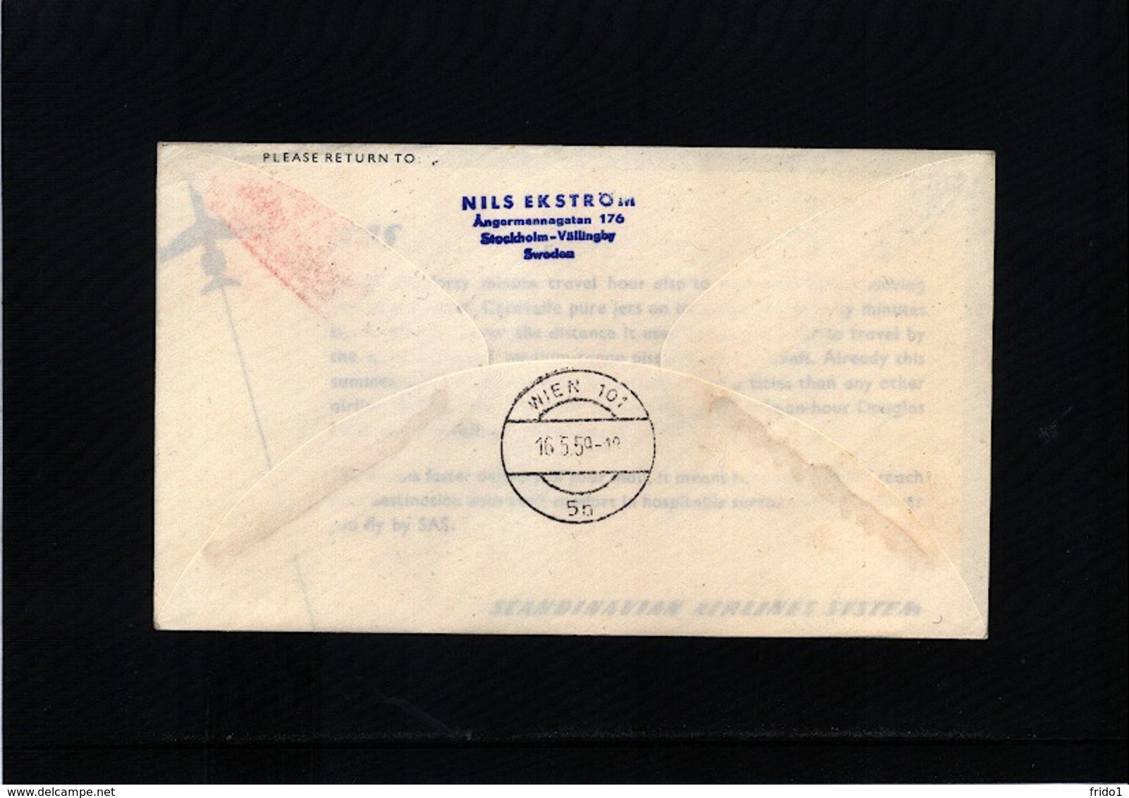 Sweden 1959 SAS First Flight Stockholm - Wien - Covers & Documents