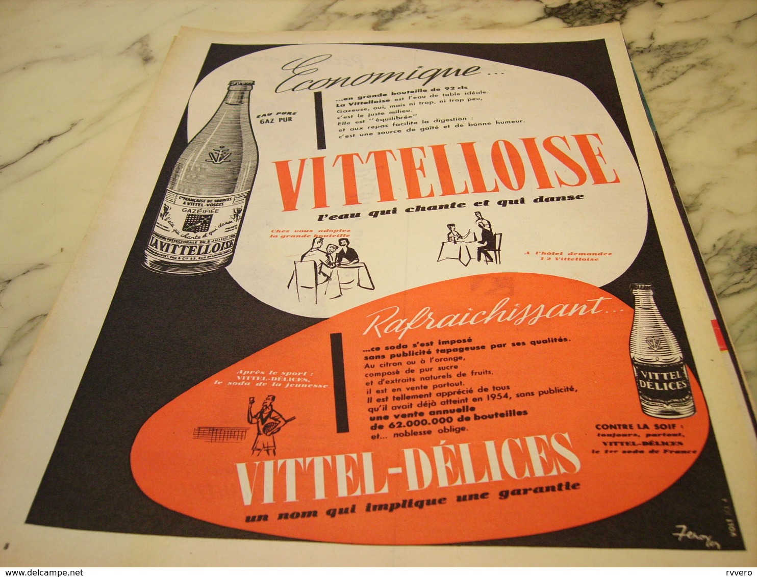 ANCIENNE PUBLICITE ECONOMIQUE  VITTEL  1955 - Posters