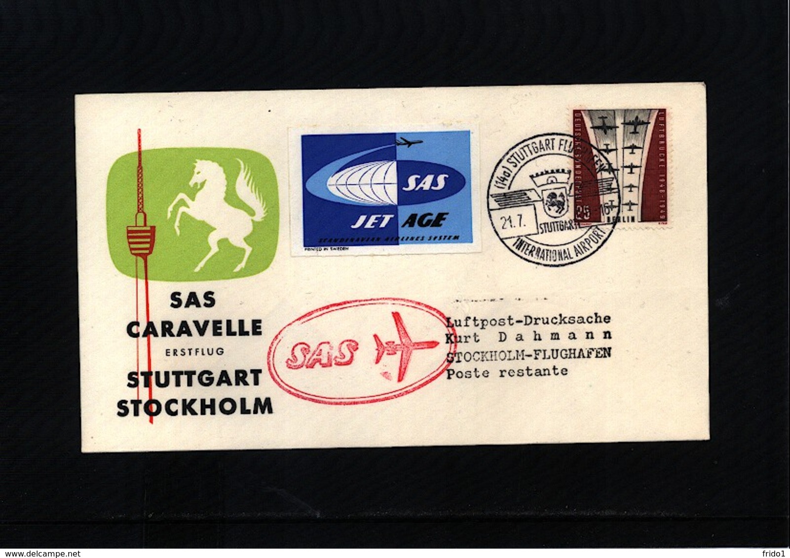 Germany 1959 SAS First Flight Stuttgart - Stockholm - Covers & Documents