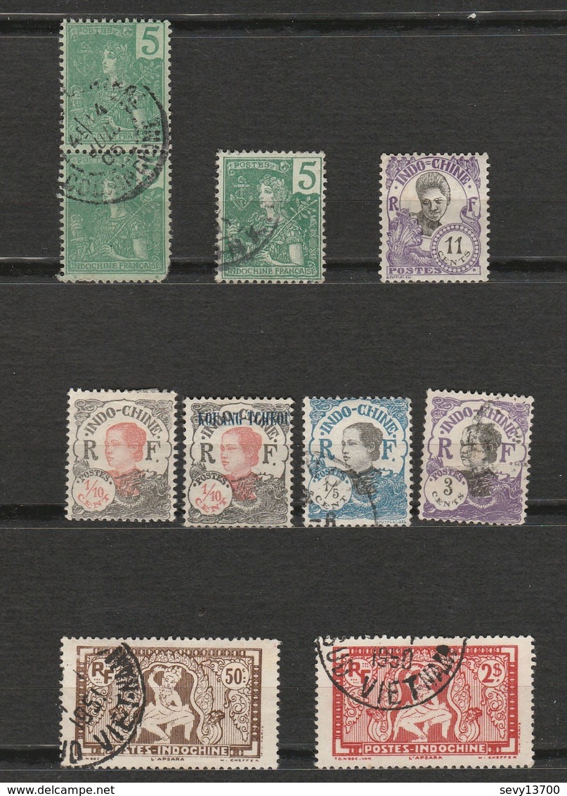 Indochine Française Lot 10 Timbres 1904 Mi FR-IC 27 1922 Mi FR-IC 110 97 102 1923 Mi FR-IC 102 1931 Mi FR-IC 167 Et 170 - Other & Unclassified