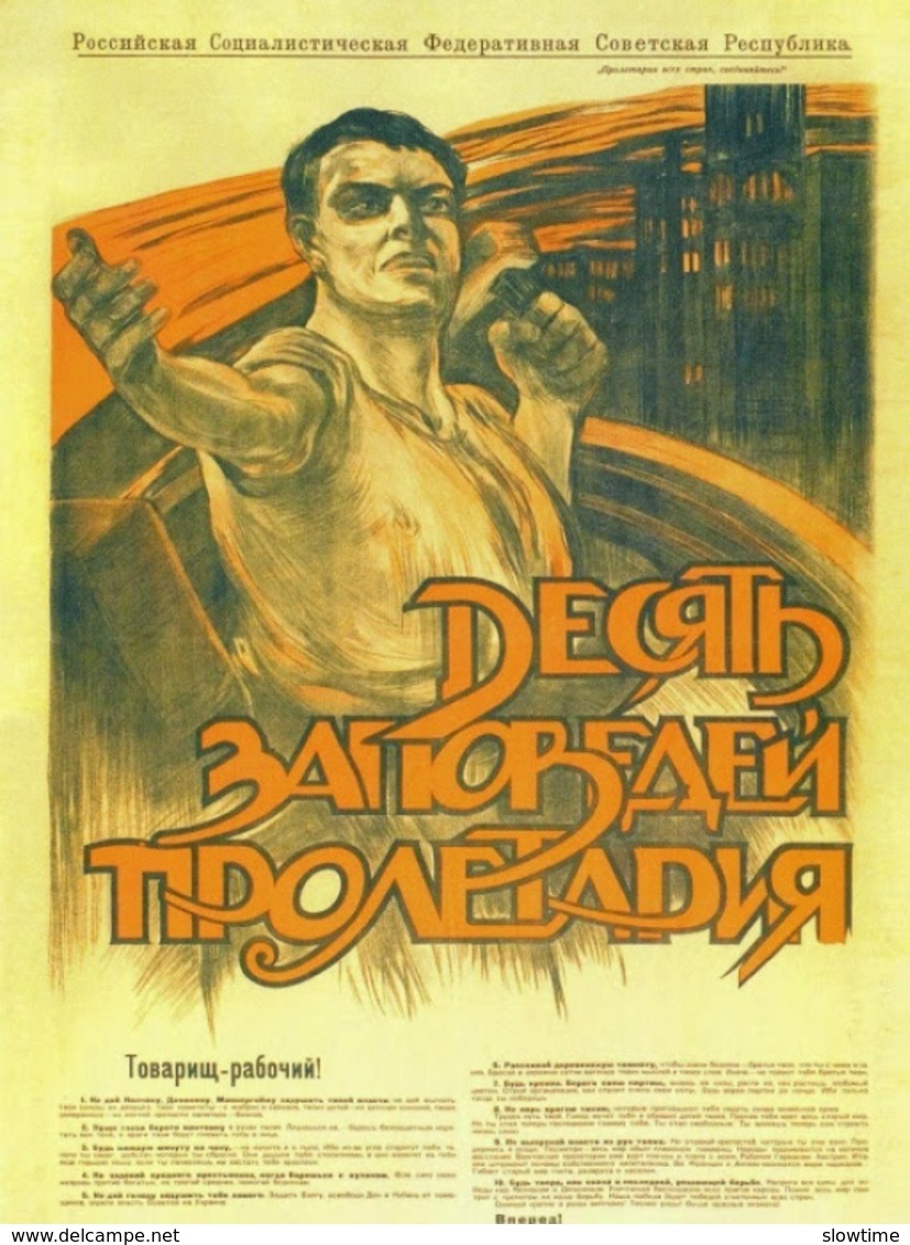 Conjunto de 22 postales de Rusia cartel revolucionario de la década de 1920 de la propaganda Comunista bolchevique de la